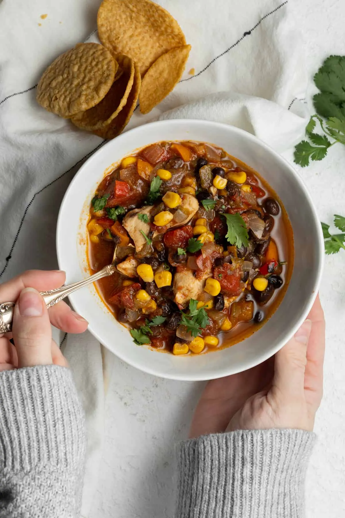 Black Bean Chicken Spinach Chili