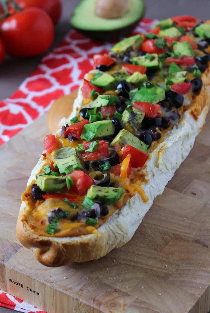 Black Bean French Bread Pizzas