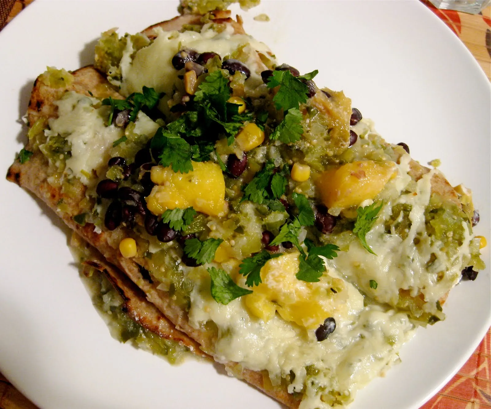 Black Bean Goat Cheese Enchiladas with Mango Relish