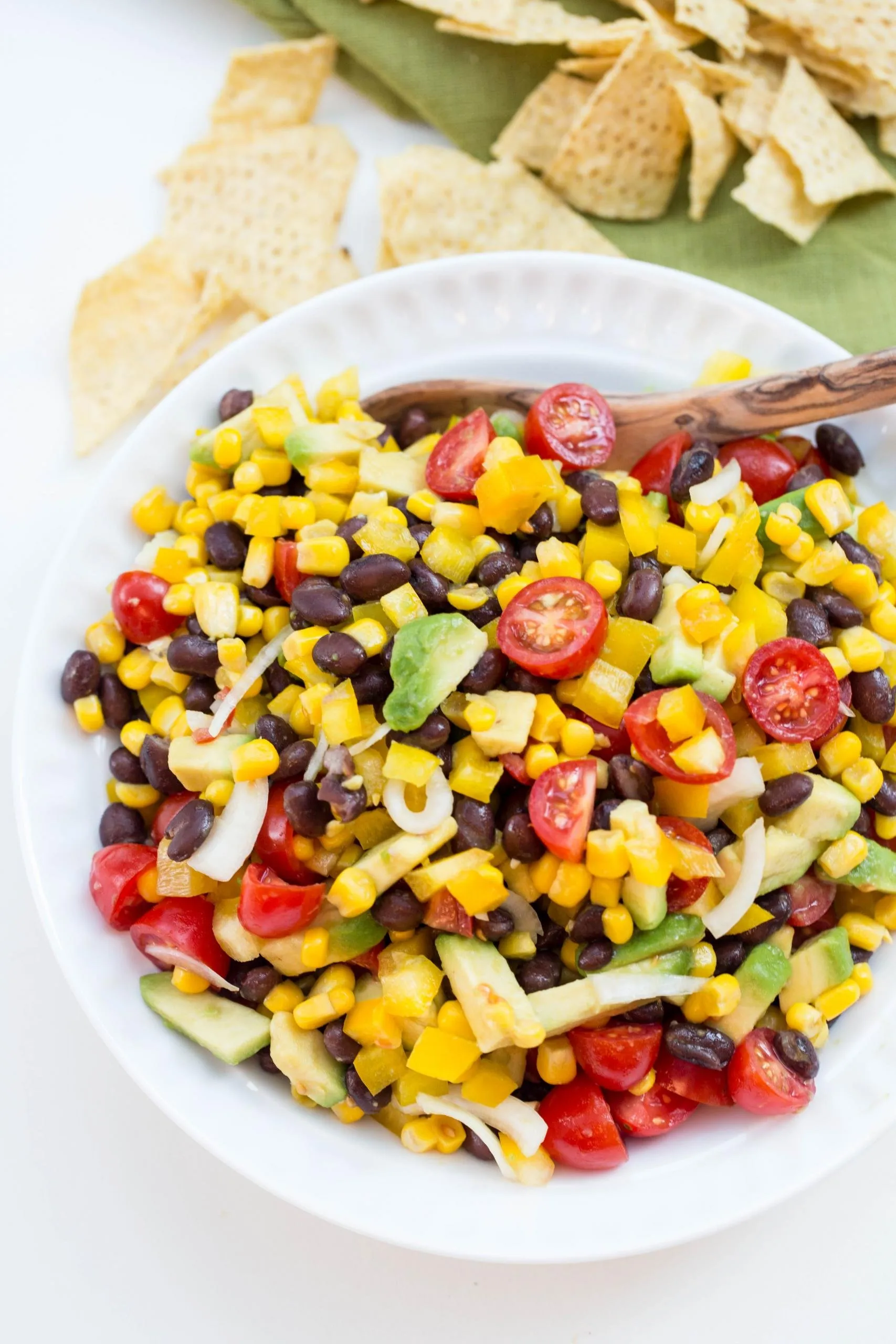 Black Bean Salad with Corn and Creamy Basil Dressing