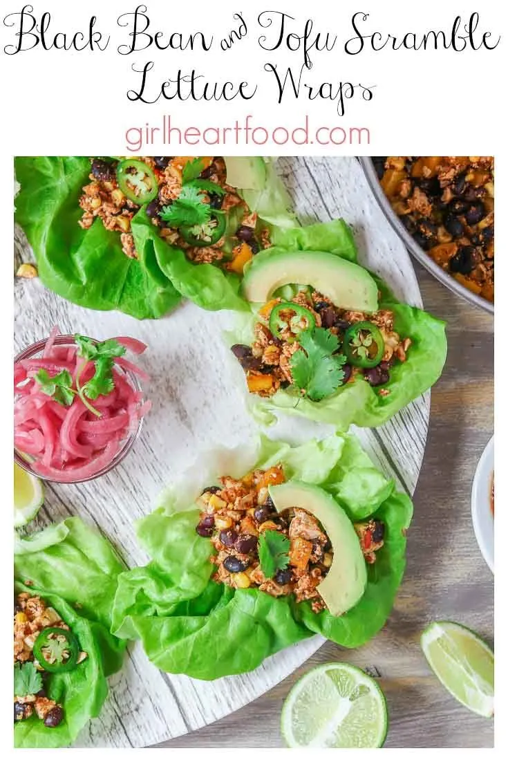 Black Bean Tofu Scramble Lettuce Wraps