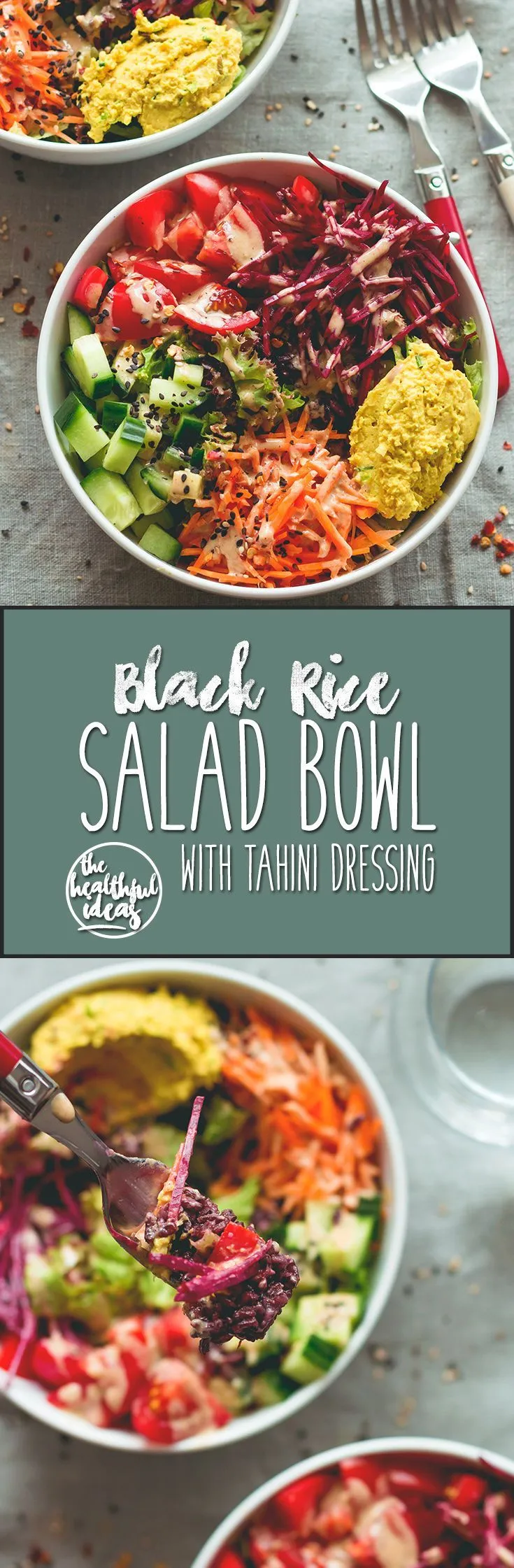 Black Rice Salad Bowl with Tahini Dressing