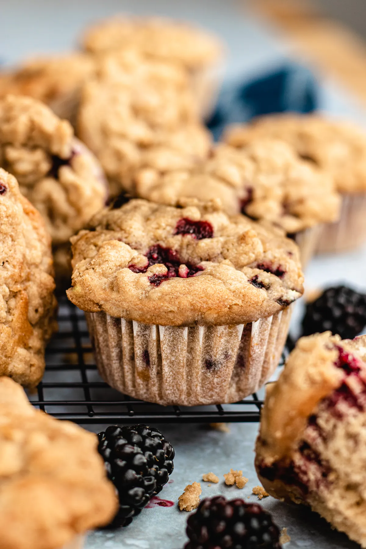 Blackberry Maple Tahini Muffins