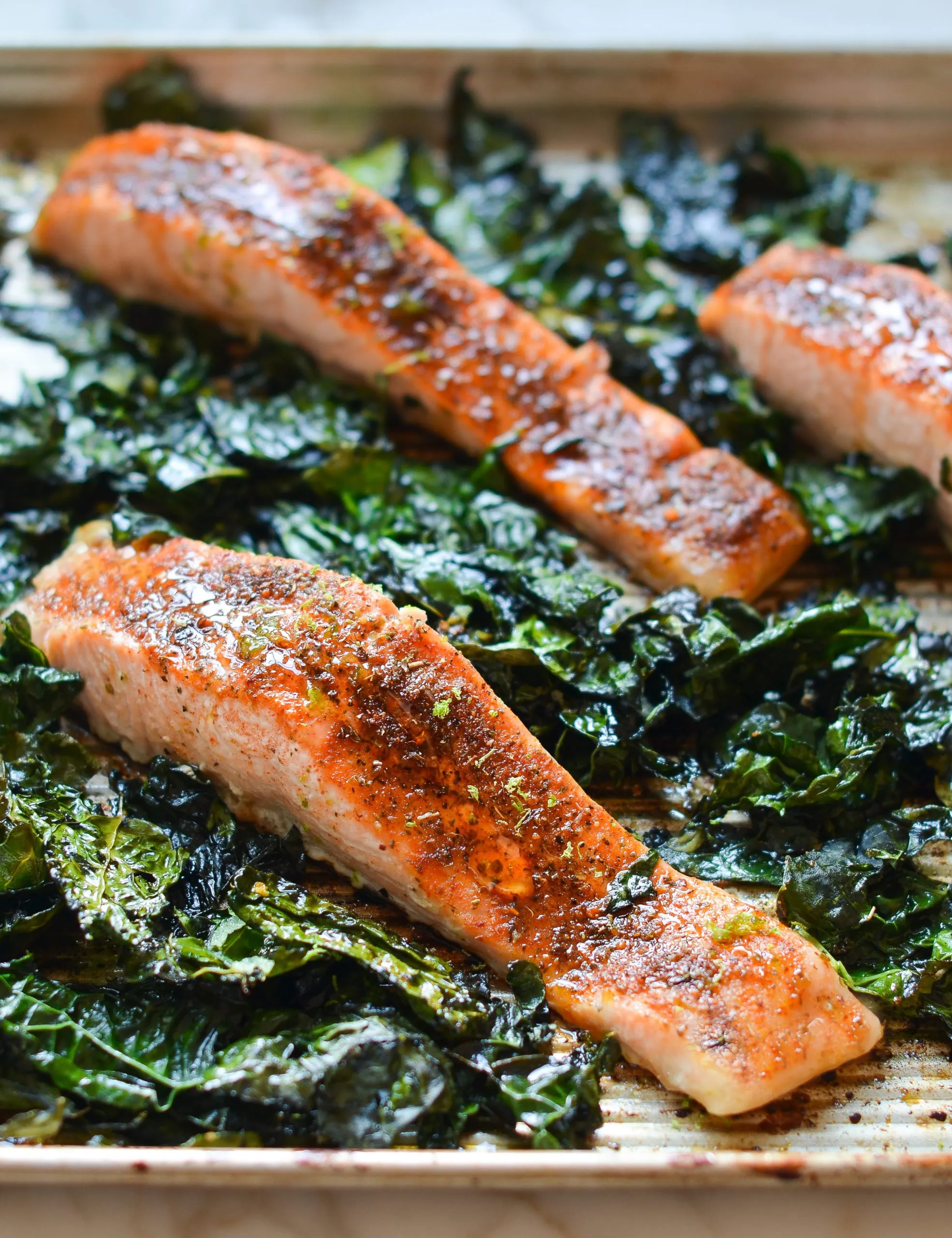 Blackened Salmon with Balsamic Kale