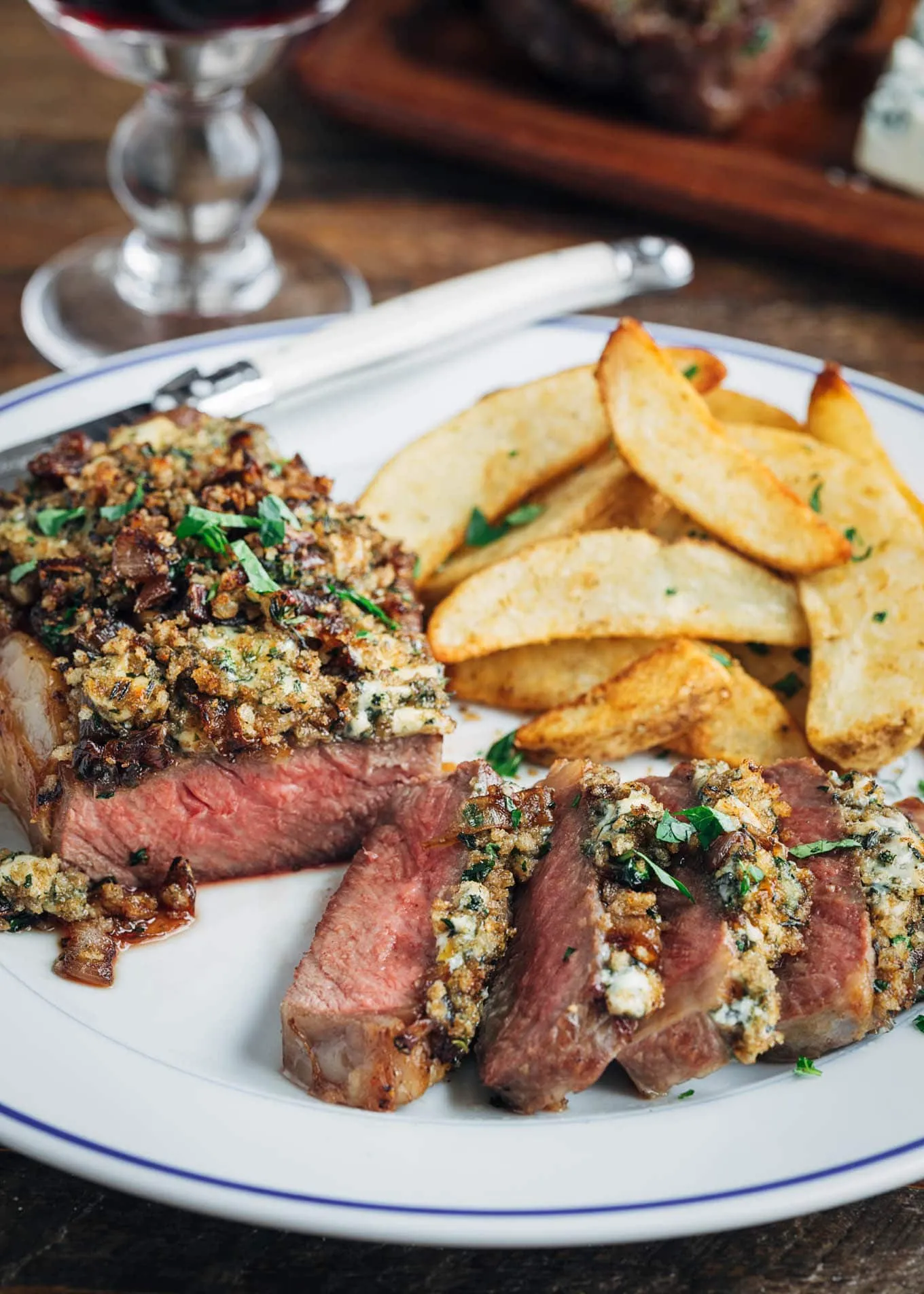 Blue Cheese Crusted Steaks