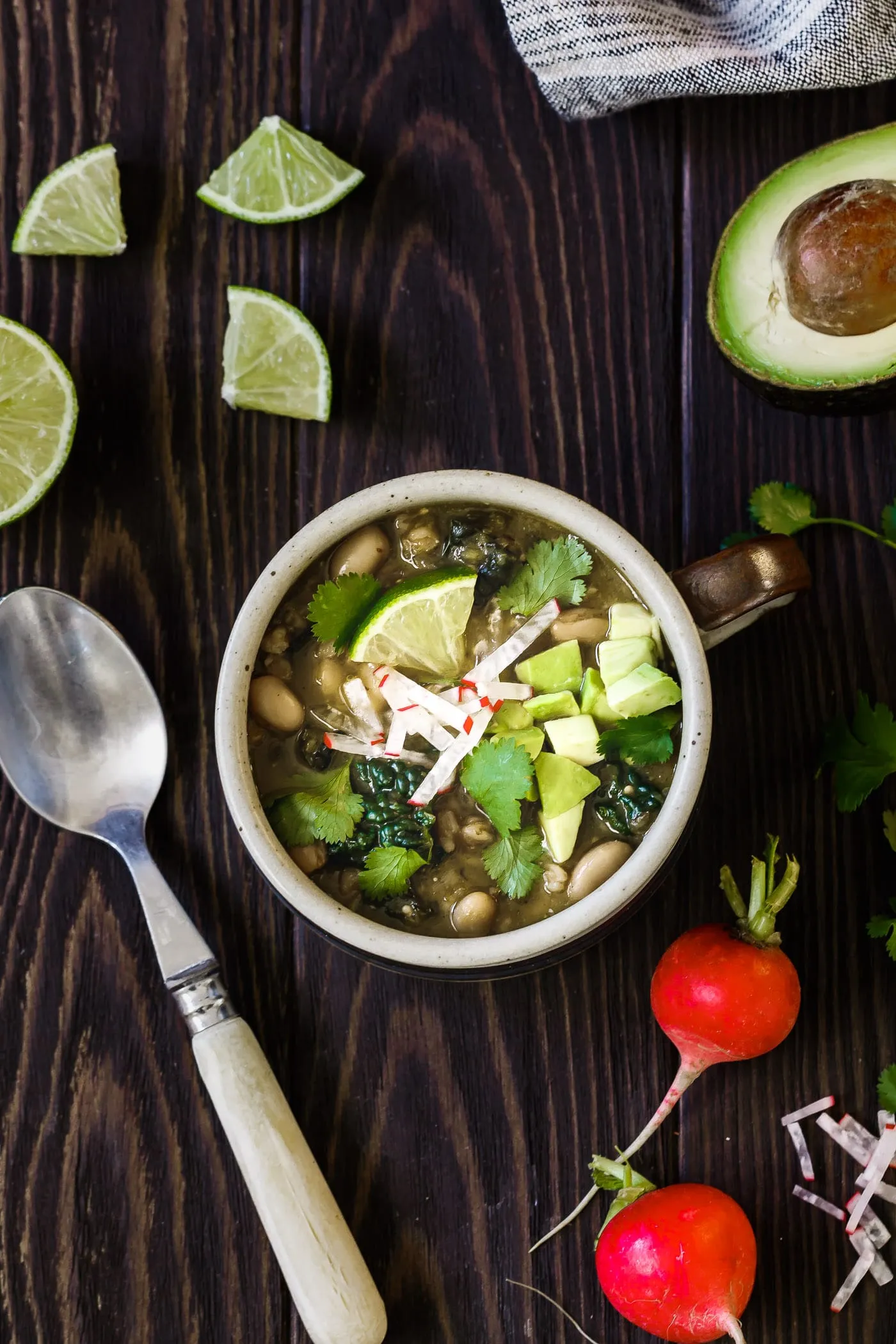 Blue Zone White Bean Posole Verde