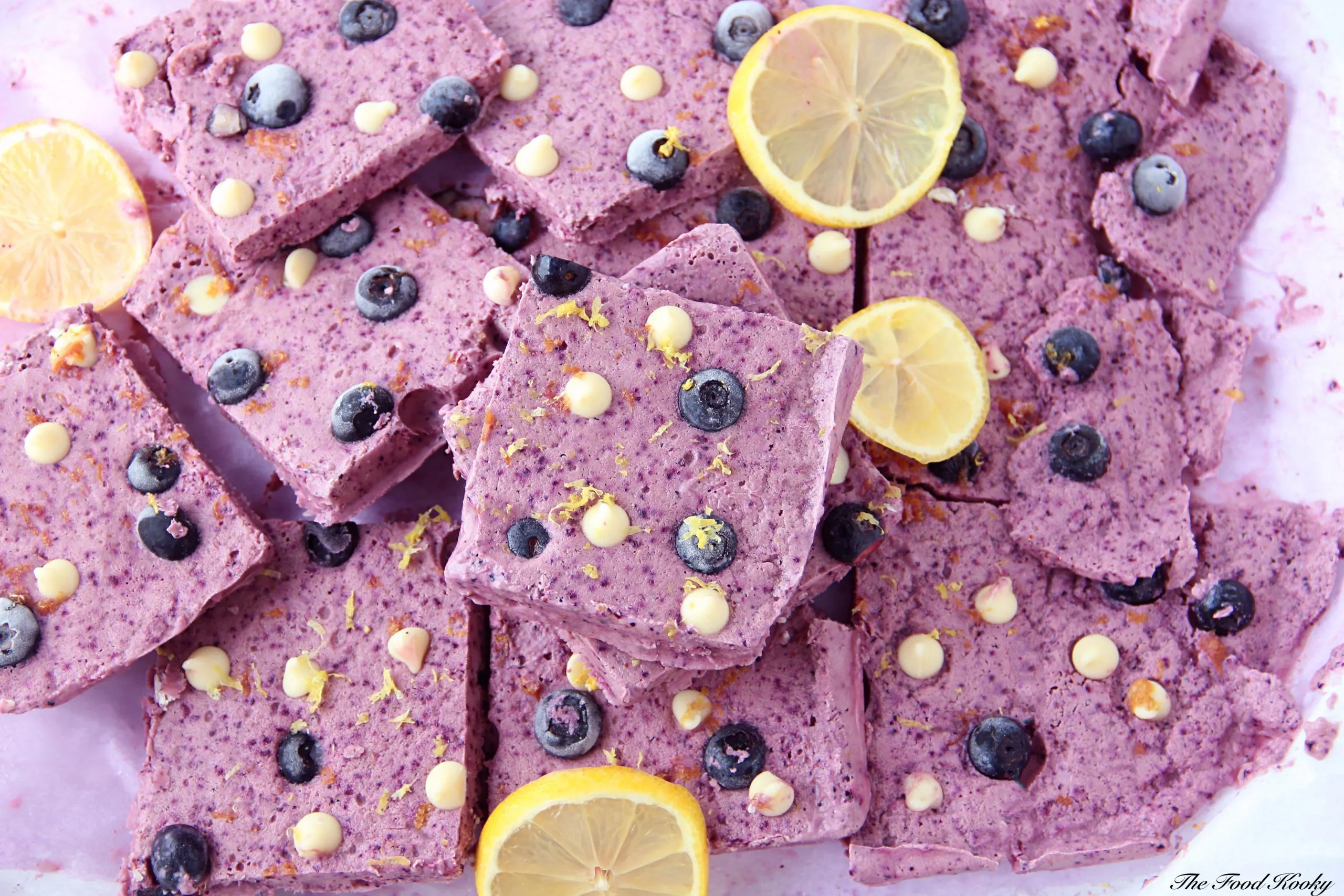 Blueberry Lemon Frozen Yogurt Bark