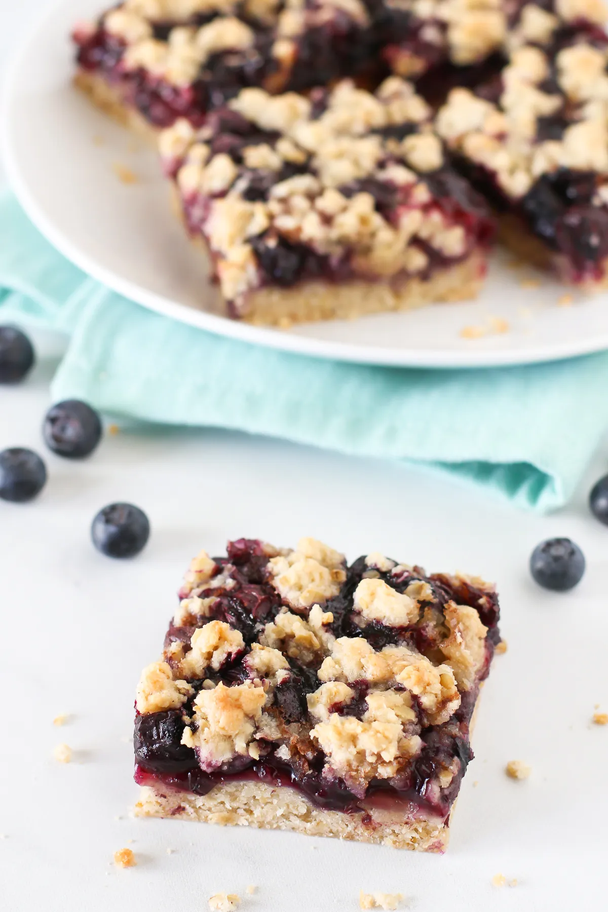 Blueberry Oatmeal Crumb Bars Gluten Free Vegan