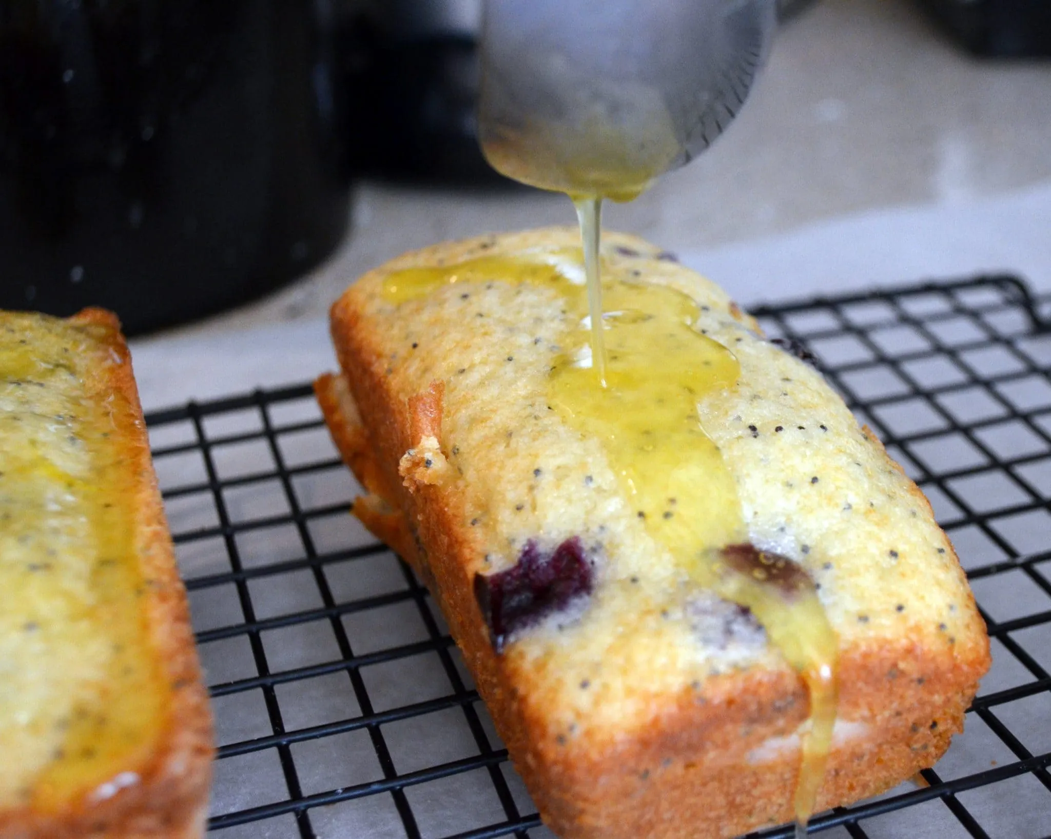 Blueberry Poppy Seed Bread with Orange Glaze