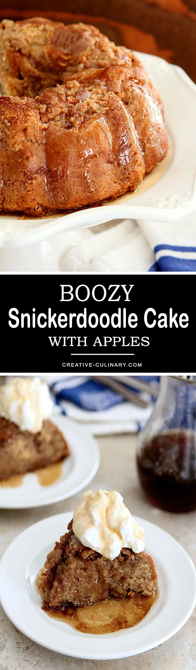 Boozy Snickerdoodle Cake Apples