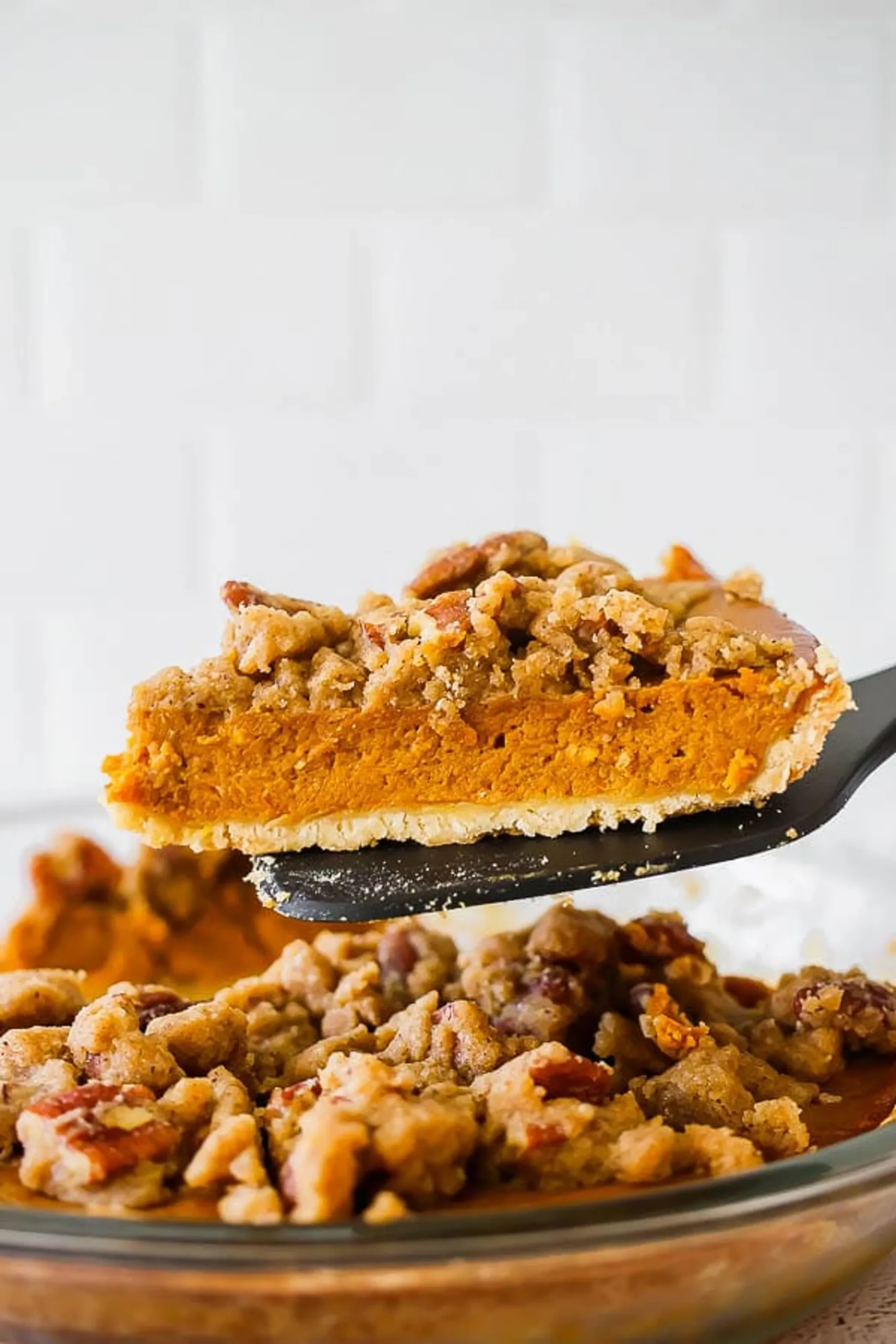 Bourbon Pumpkin Pie with Salted Brown Butter Pecan Streusel