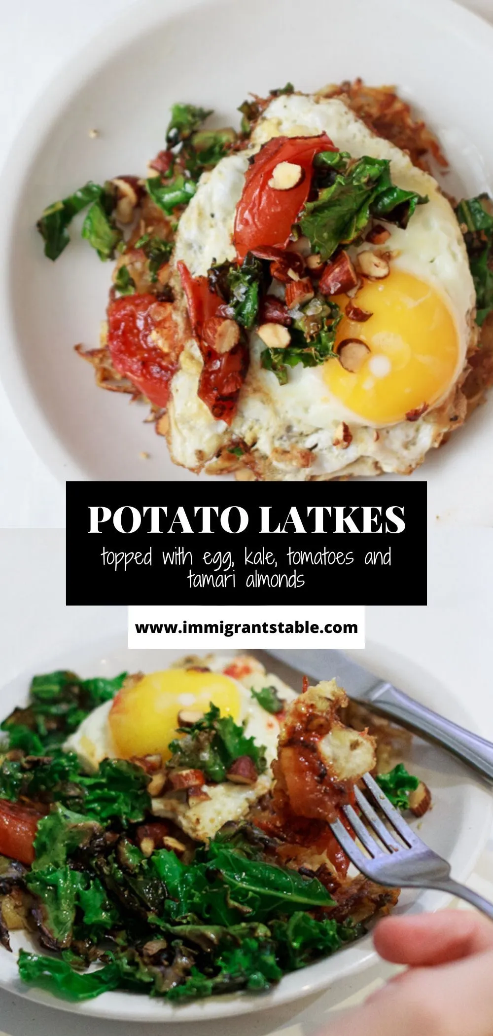 Breakfast Potato Latkes with Tamari Almonds