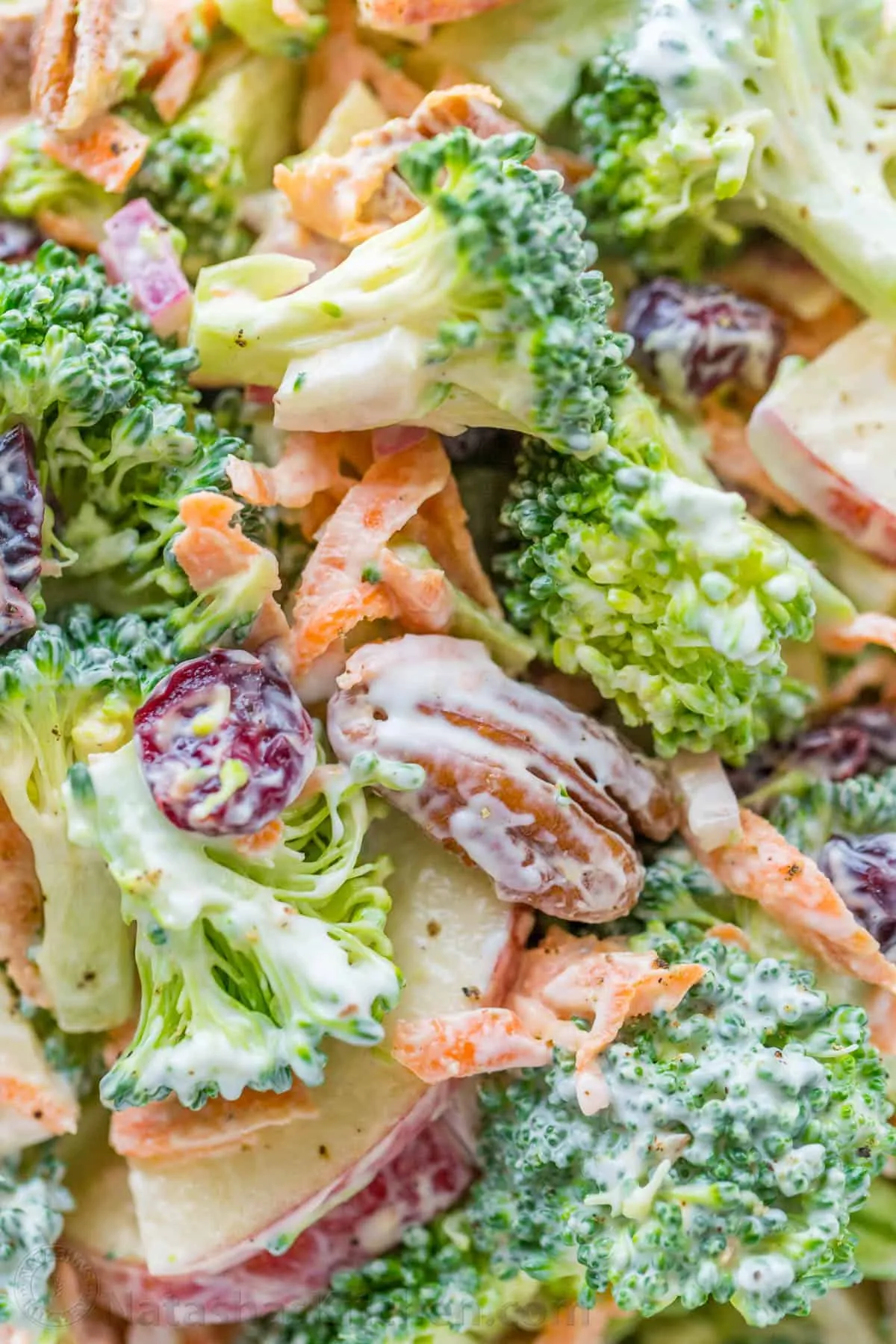 Broccoli Apple Salad with Creamy Lemon Tahini Dressing