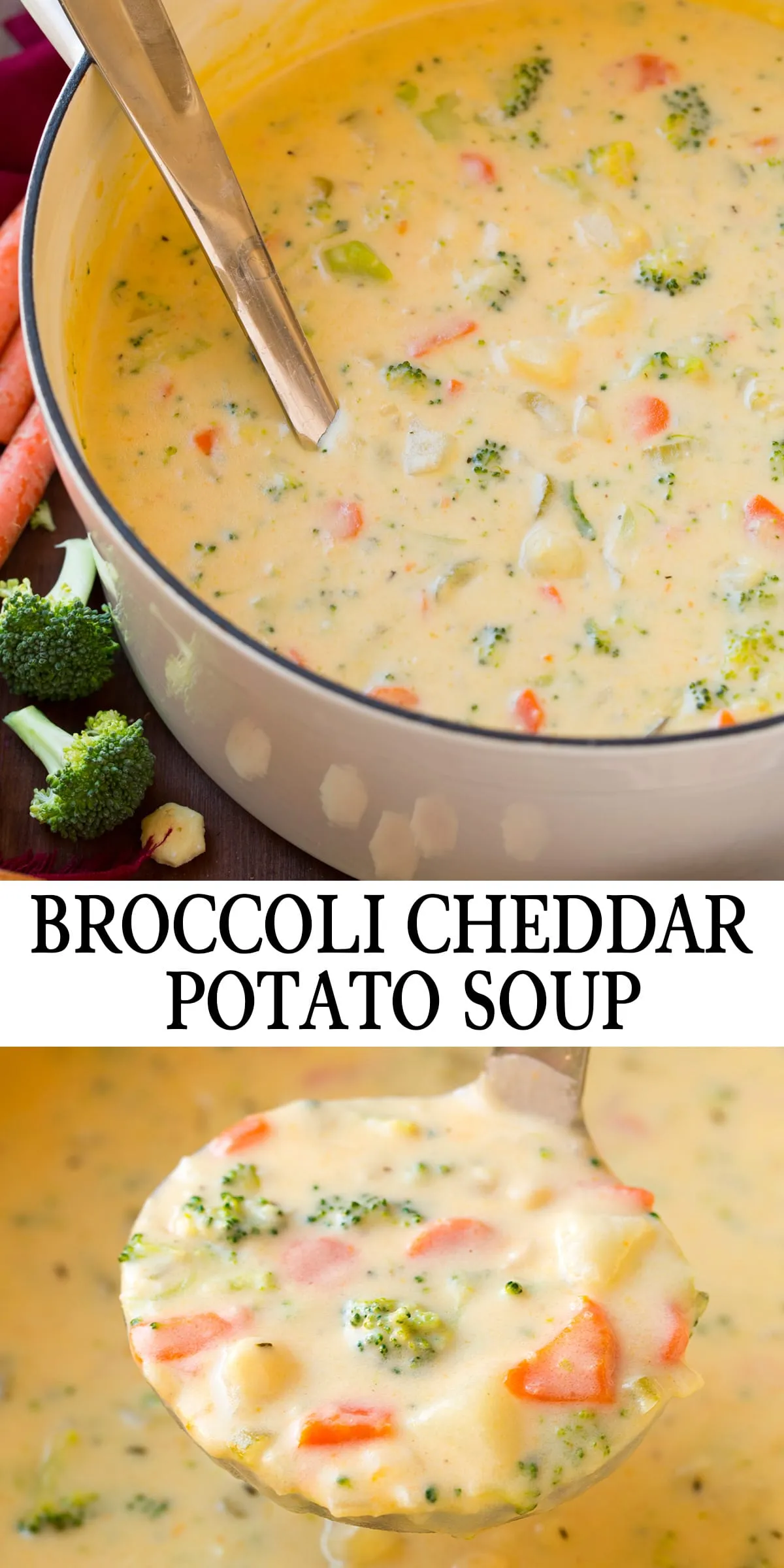 Broccoli Potato Soup with Sharp Cheddar