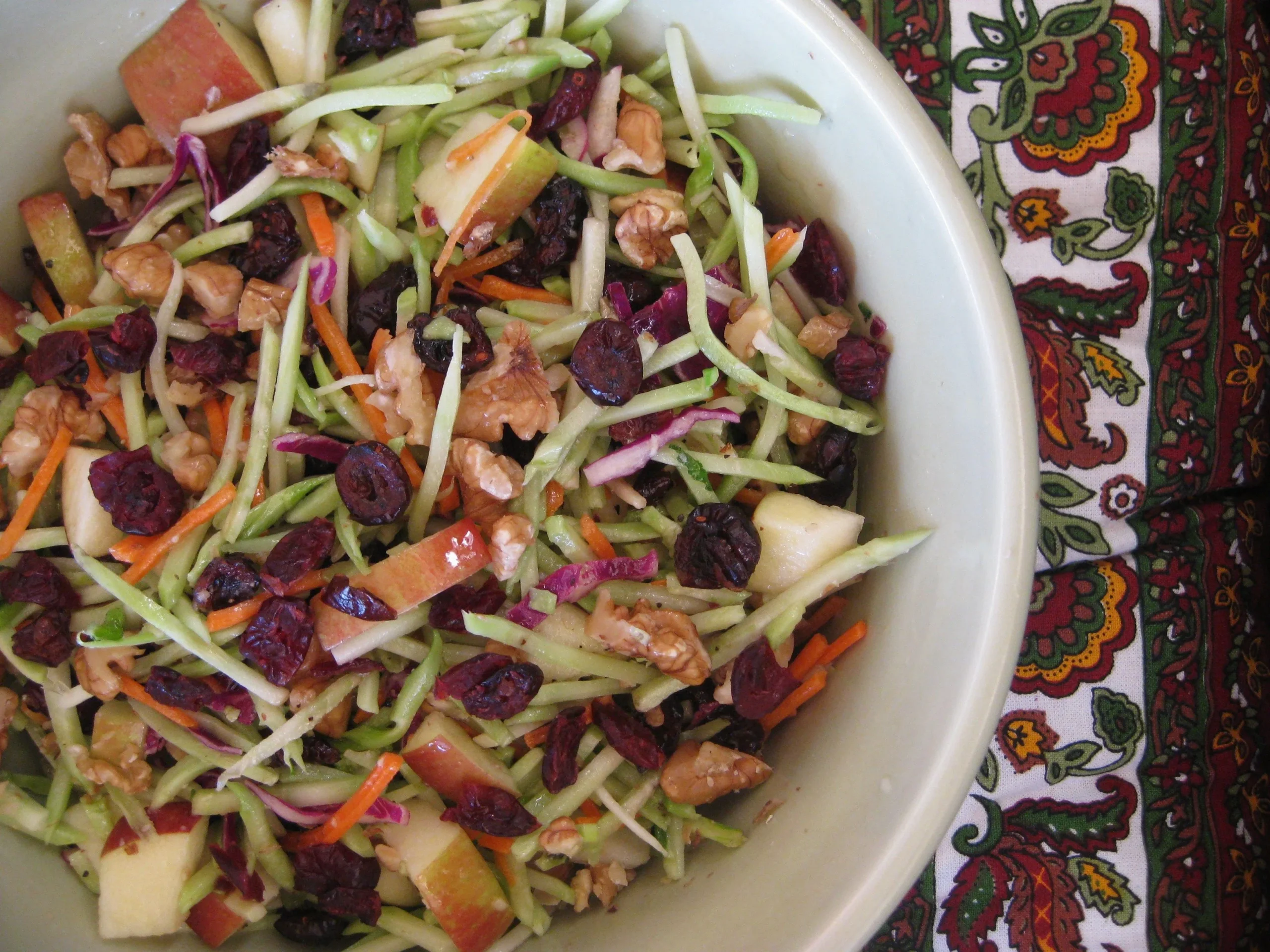 Broccoli Slaw with Cranberries and Caraway