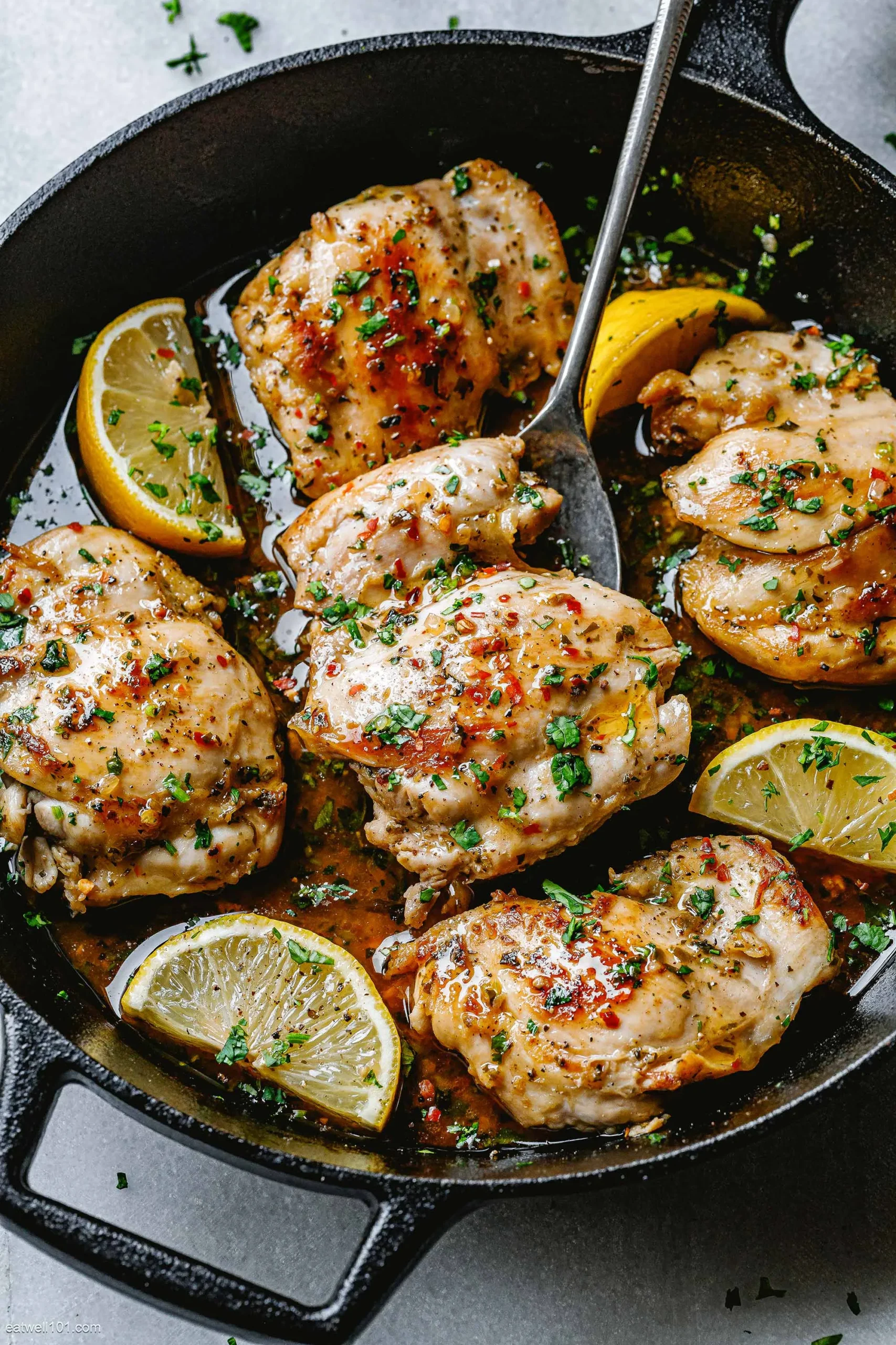 Broiled Lemon Parsley Chicken Thighs