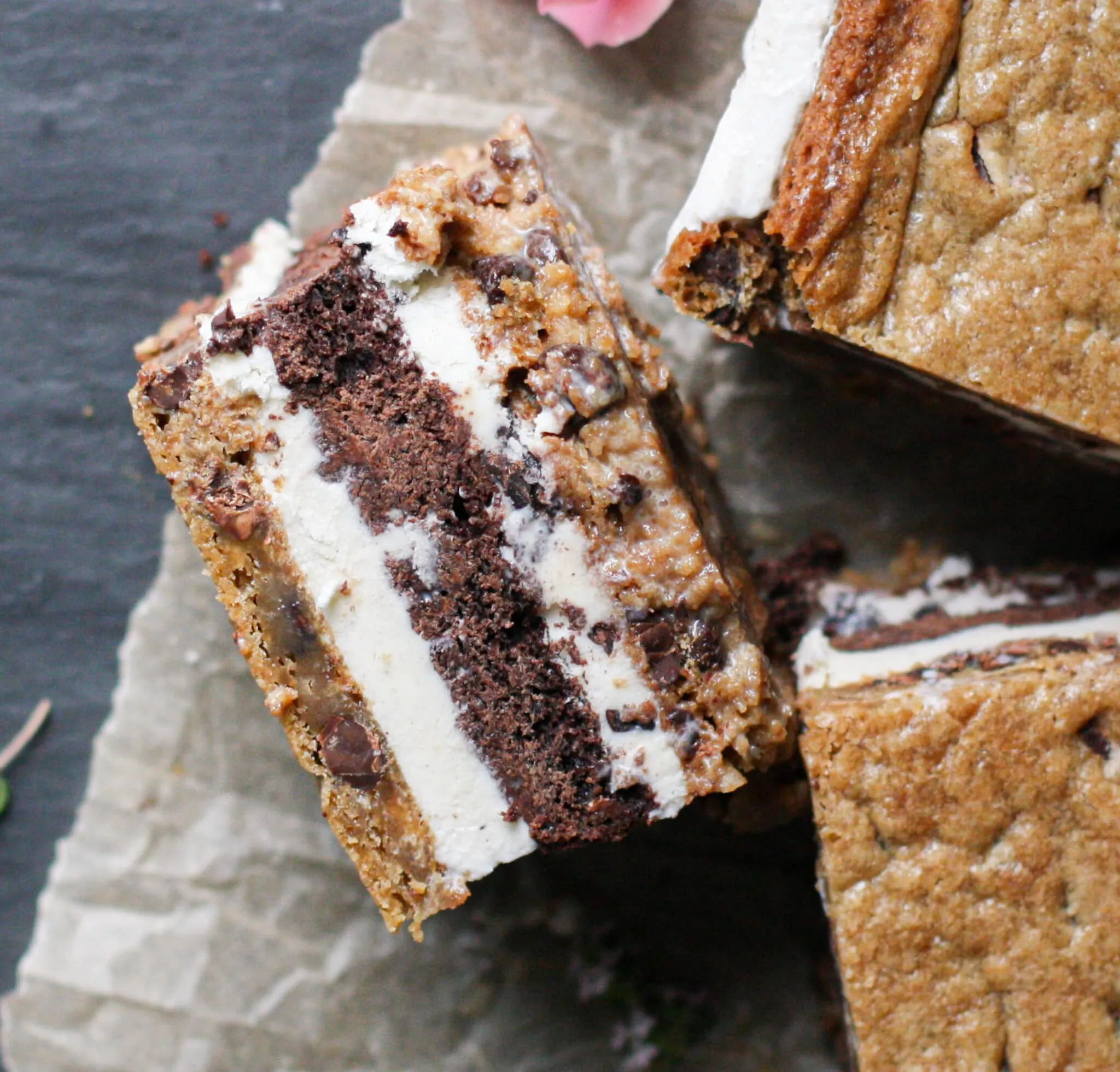 Brookie Ice Cream Sandwiches