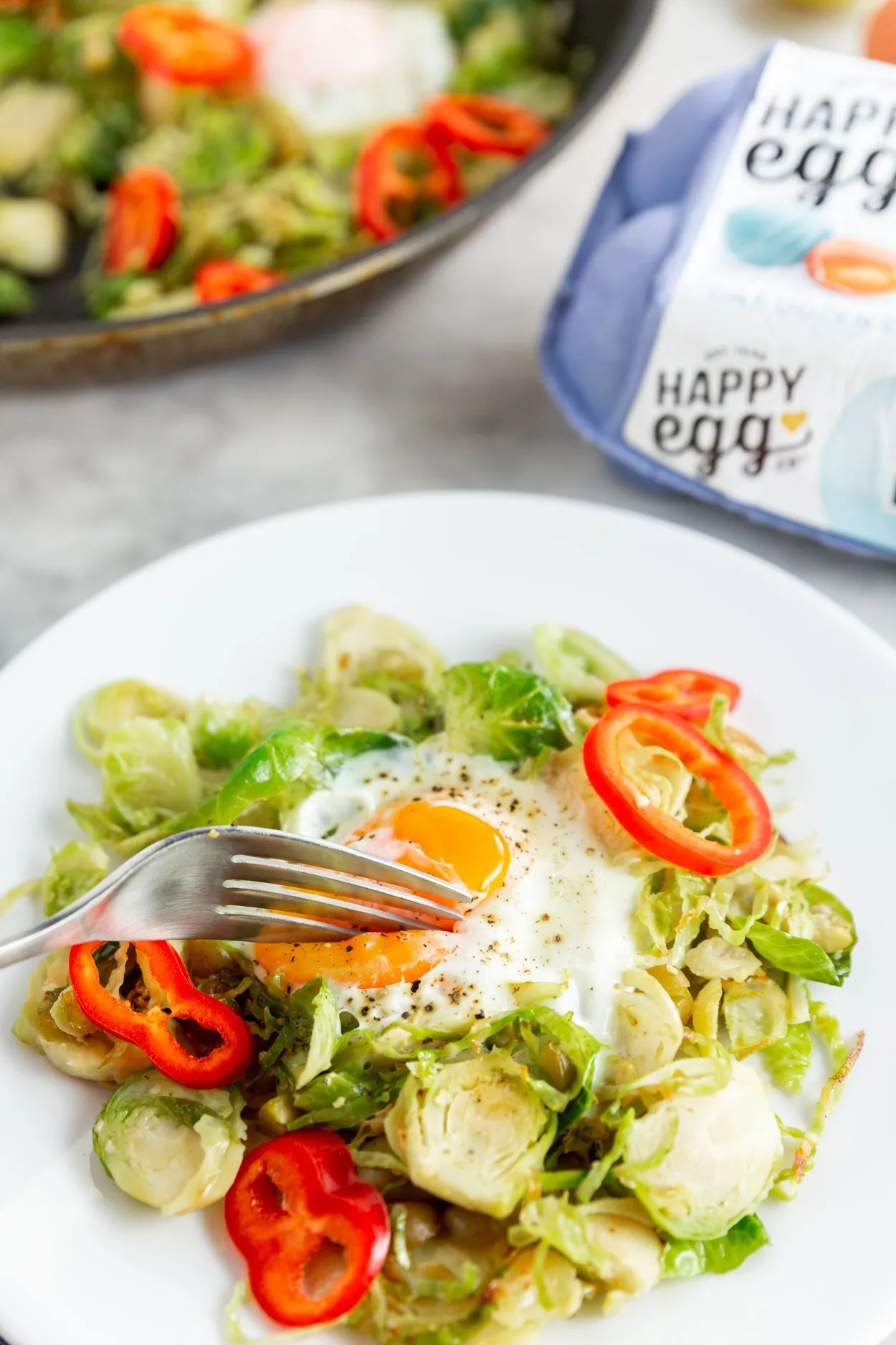 Brussels Sprouts and Egg Skillet