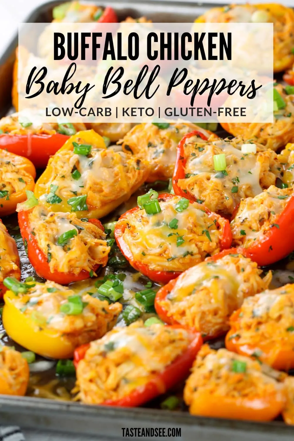 Buffalo Chicken Baby Bell Peppers