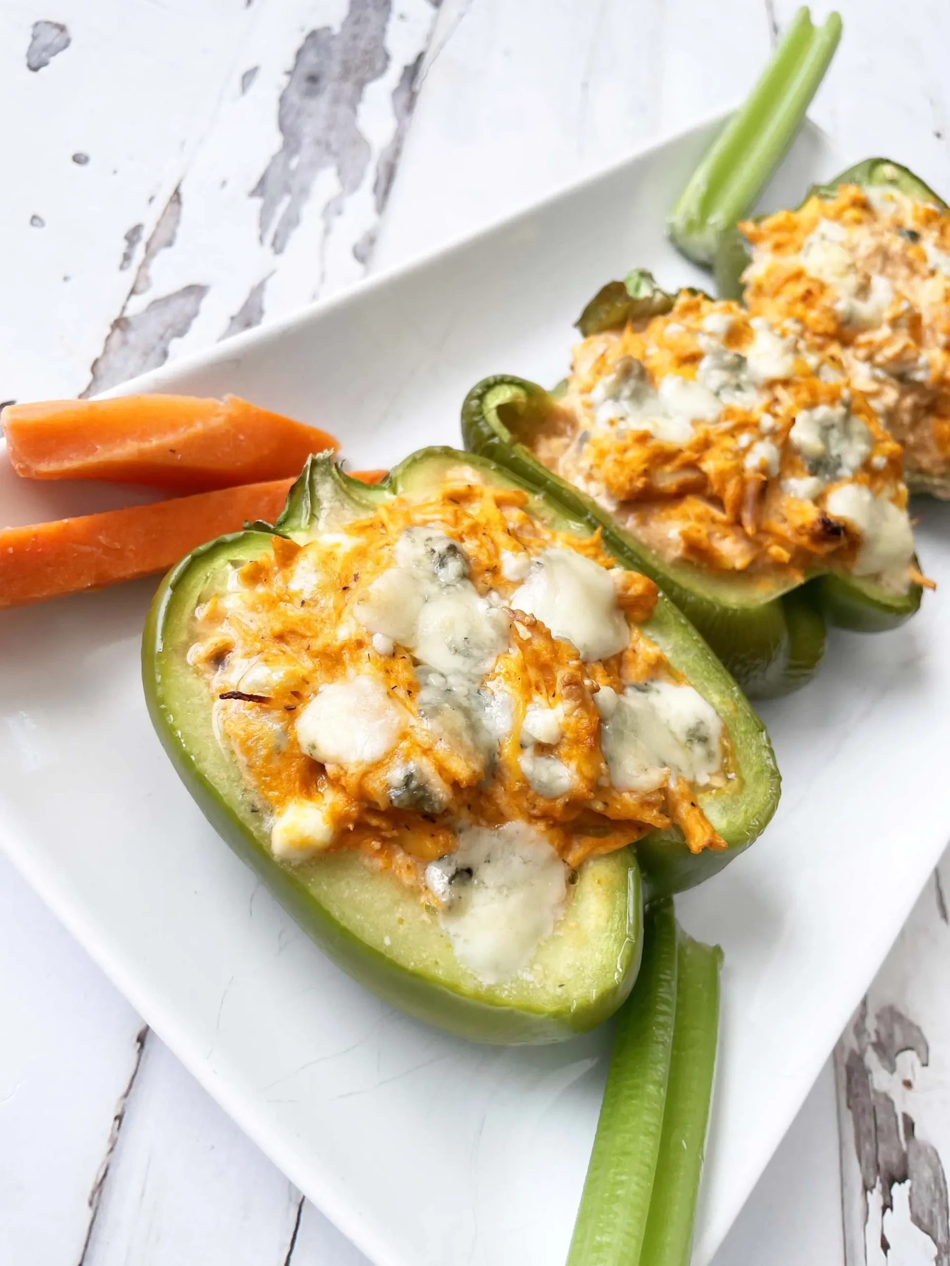 Buffalo Chicken Stuffed Peppers with Rice