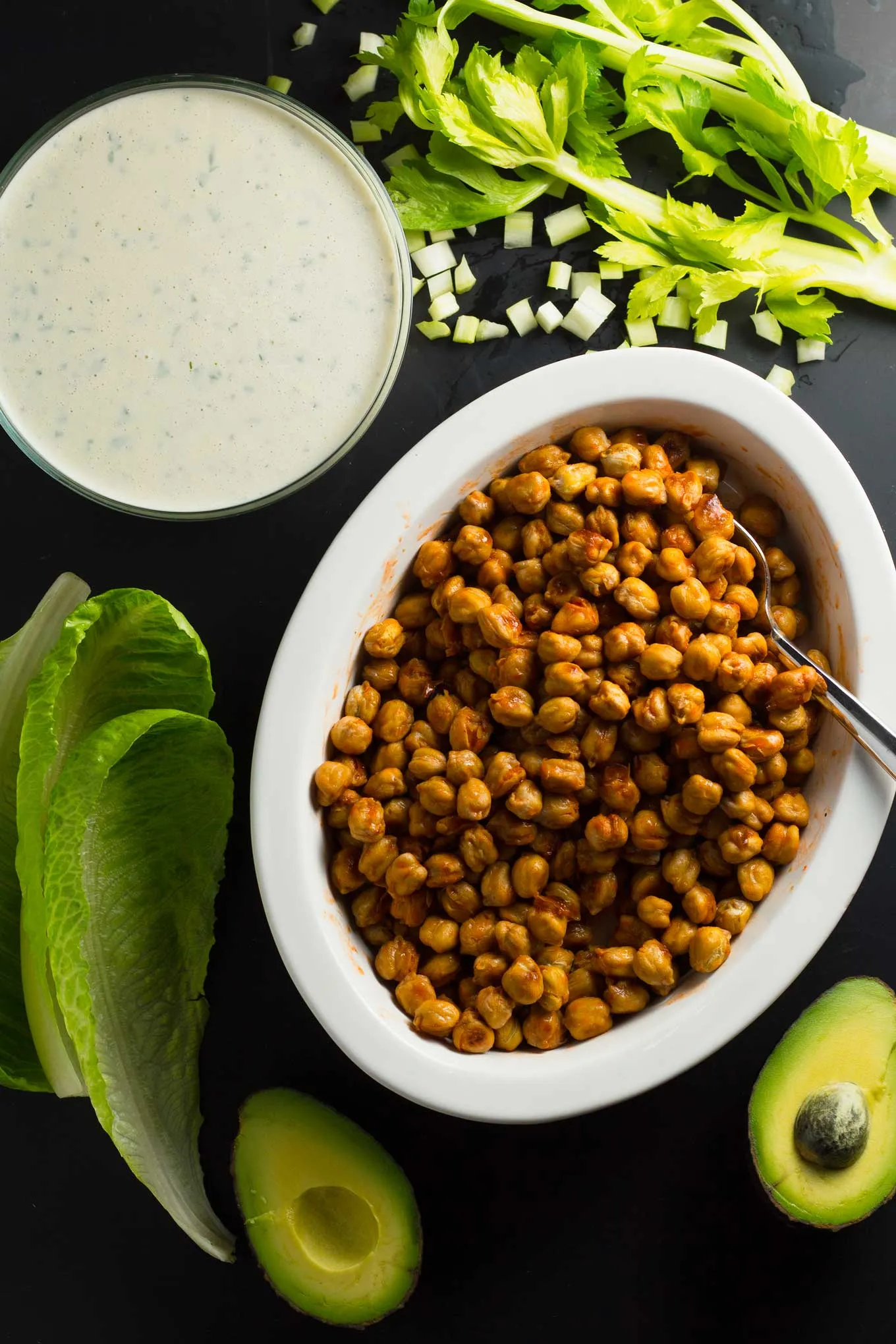 Buffalo Chickpea Lettuce Cups