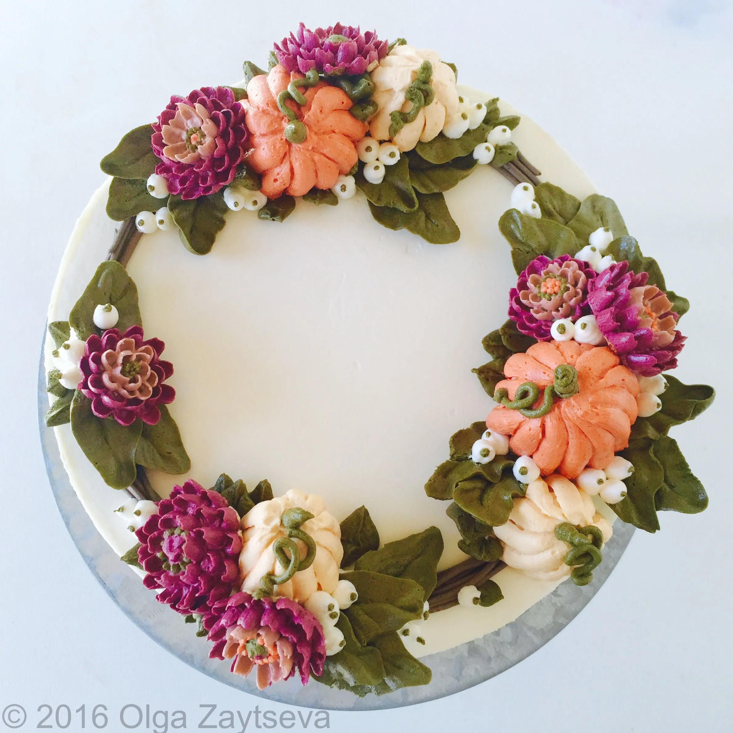 Buttercream Fall Wreath Cake