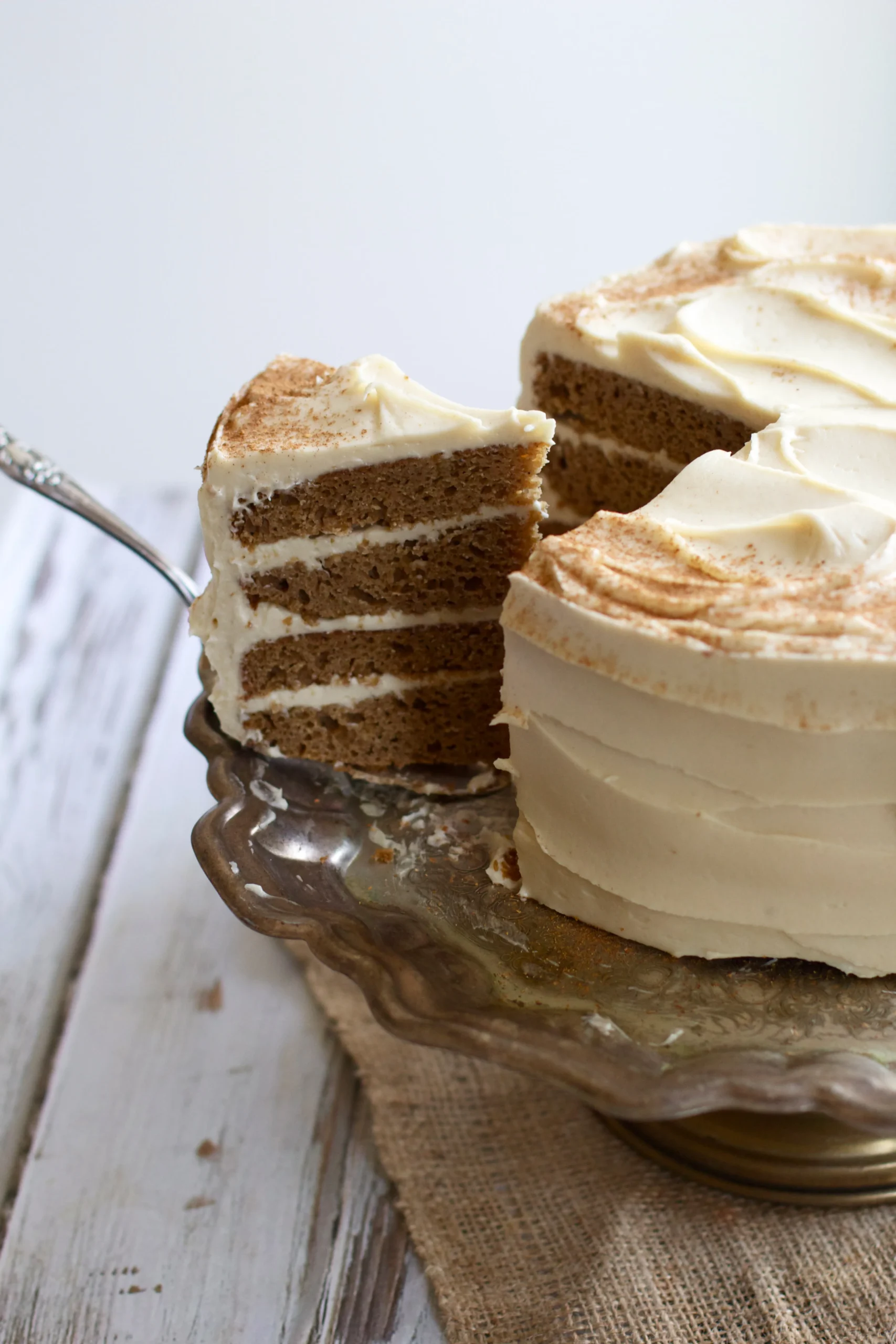 Buttermilk Spice Layer Cake with Brown Sugar Cream Cheese Frosting