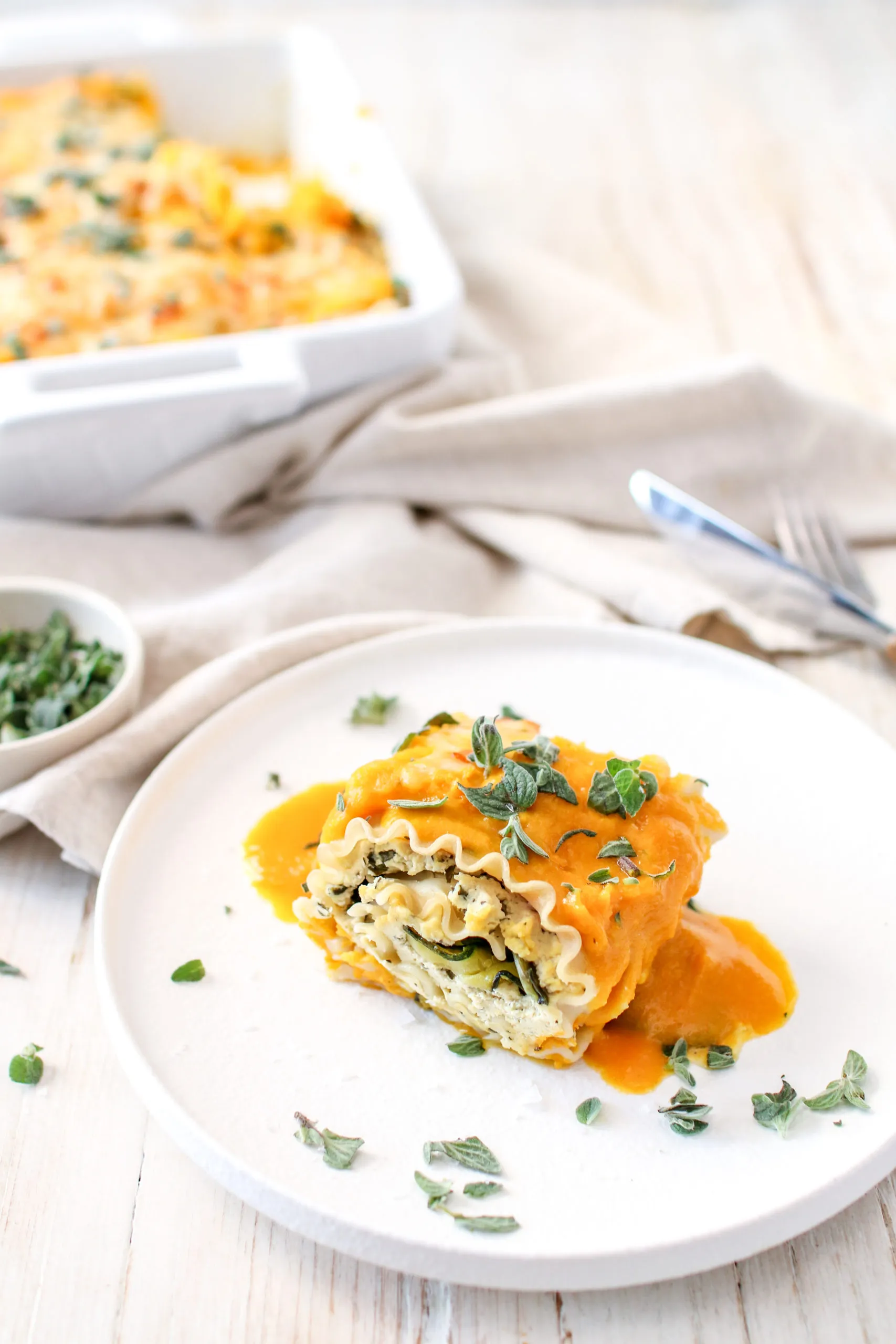 Butternut Squash Lasagna with Spinach