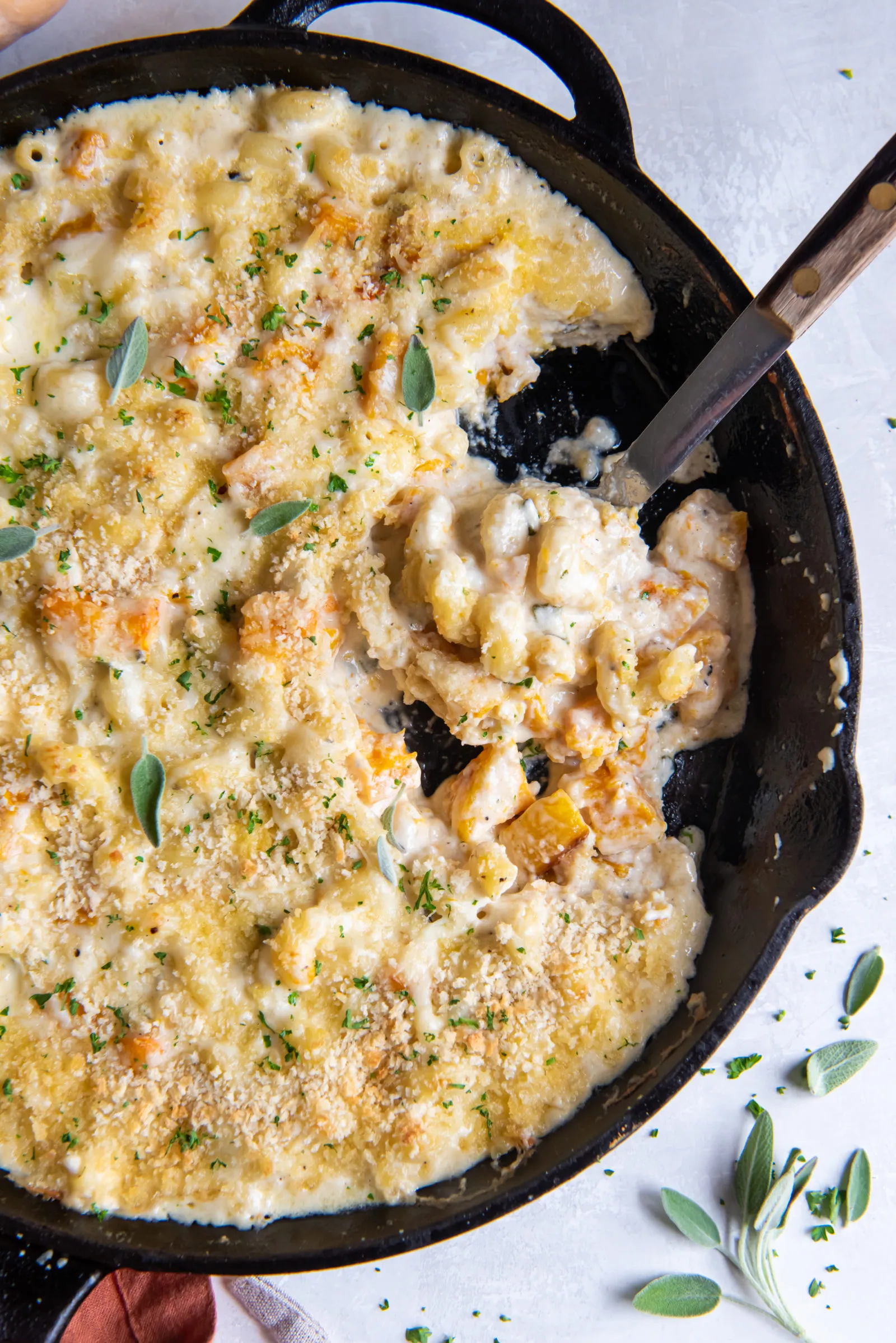 Butternut Squash Mac Cheese Rice Cracker Topping