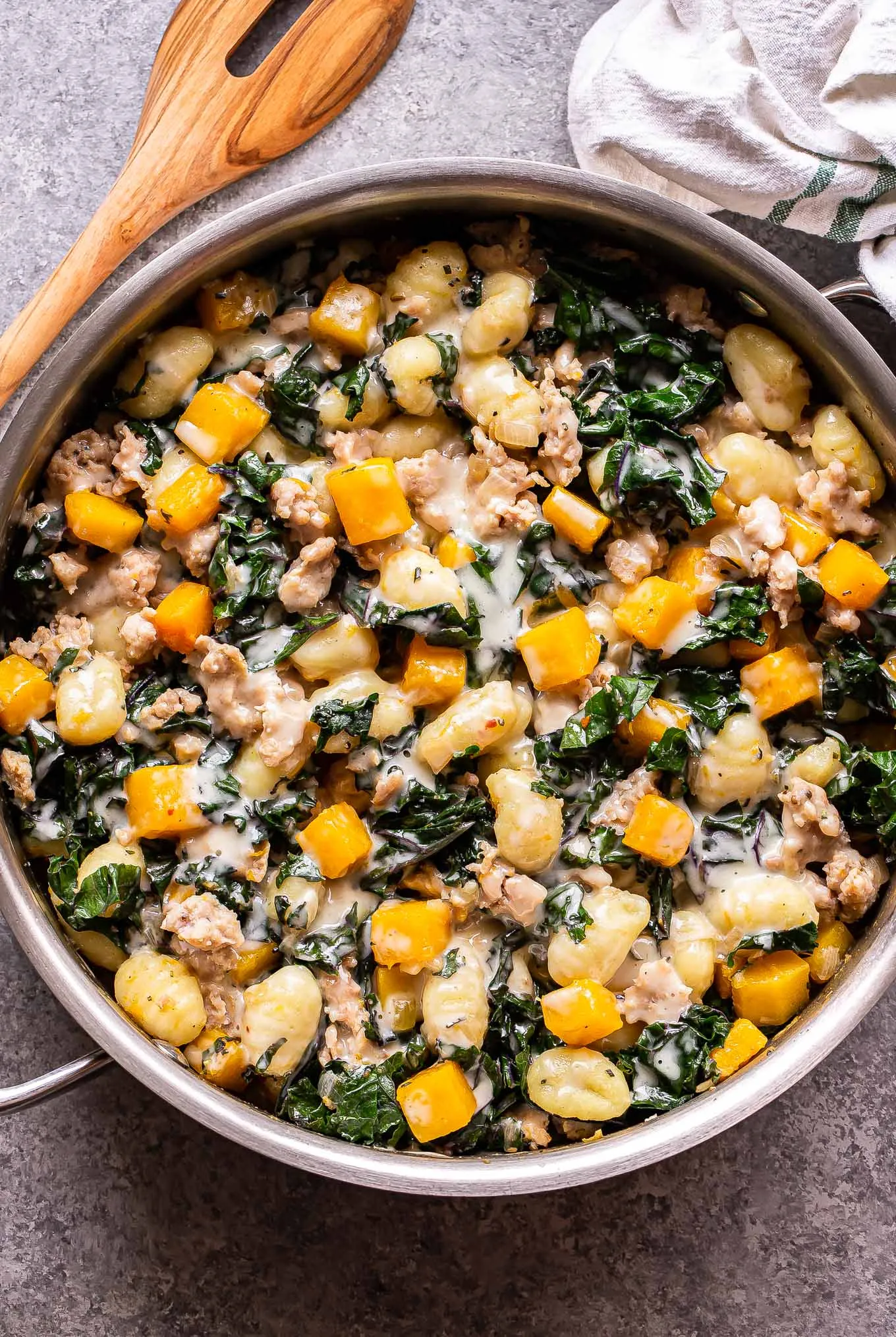 Butternut Squash Sausage and Kale Gnocchi