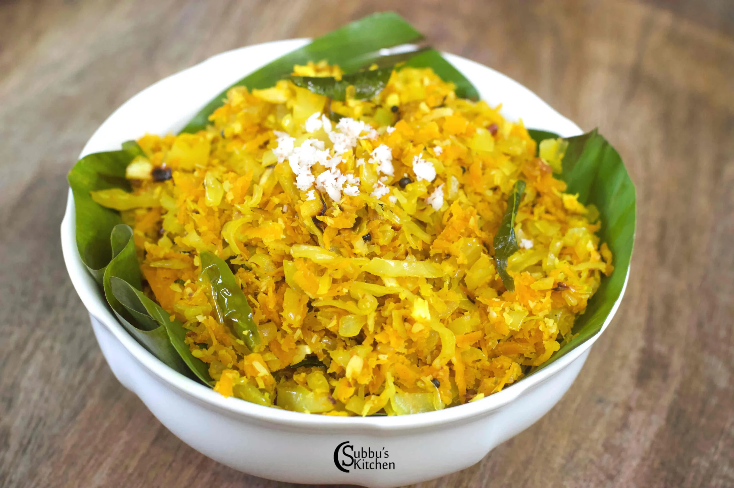 Cabbage Carrot Thoran Style Indian Salad