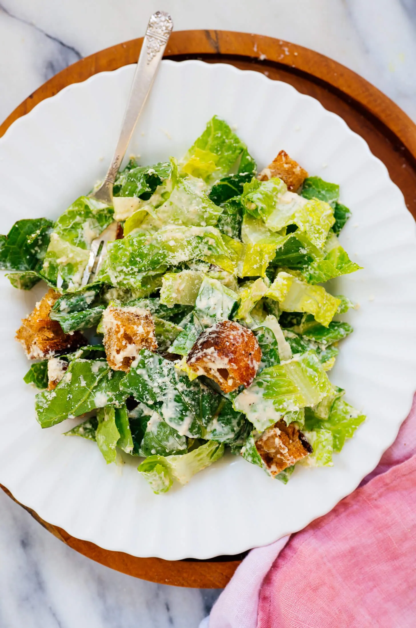 Caesar Salad with Creamy Roasted Garlic Dressing
