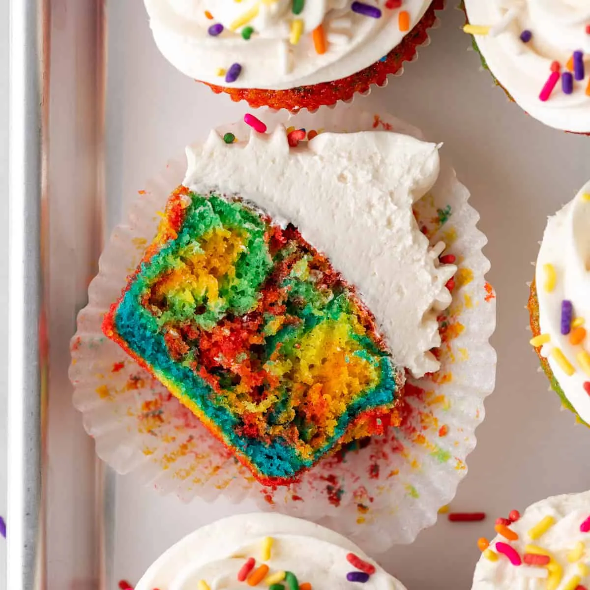 Cake Tie Dye Fruity Cupcakes