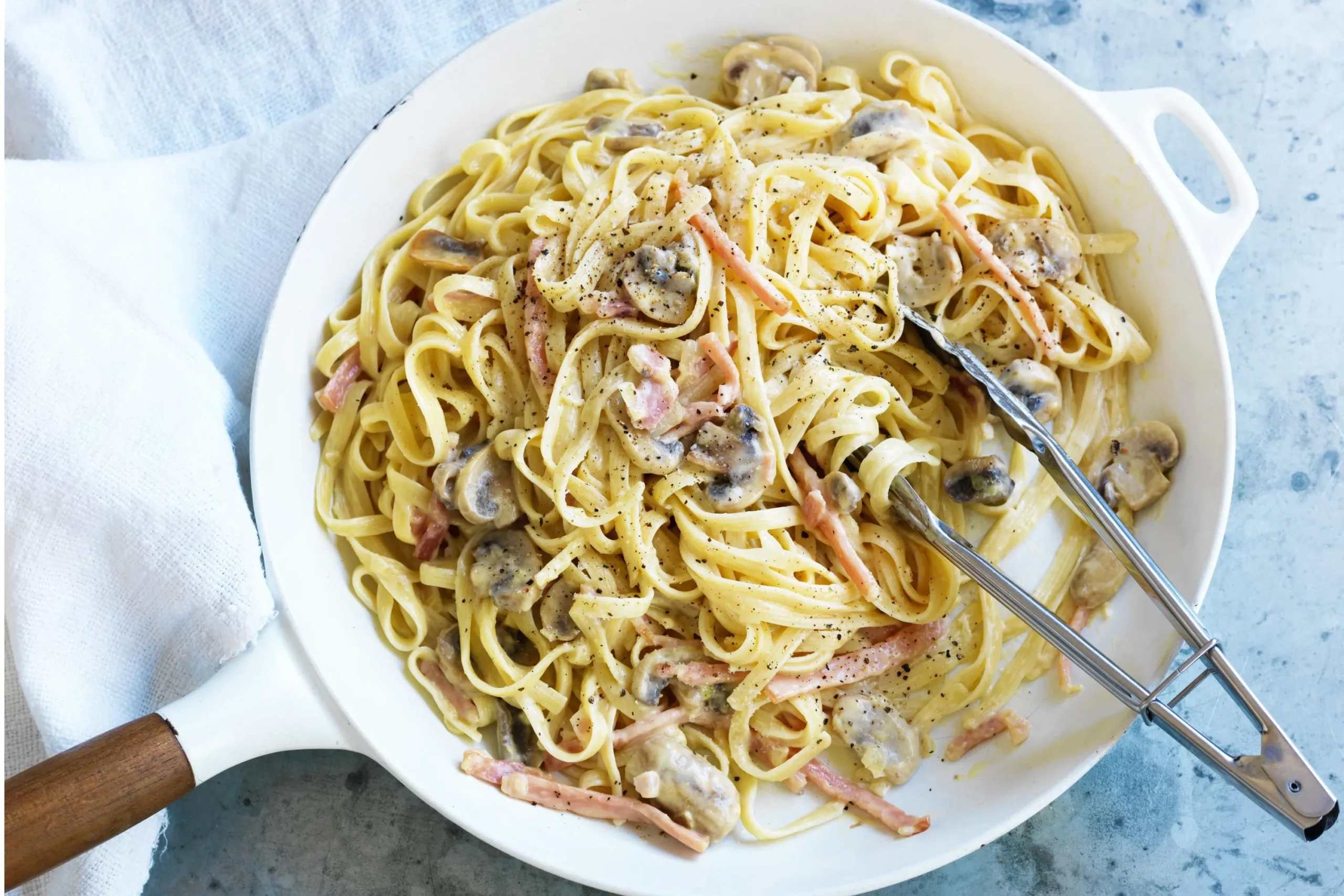 Carbonara with Mushrooms and Bacon