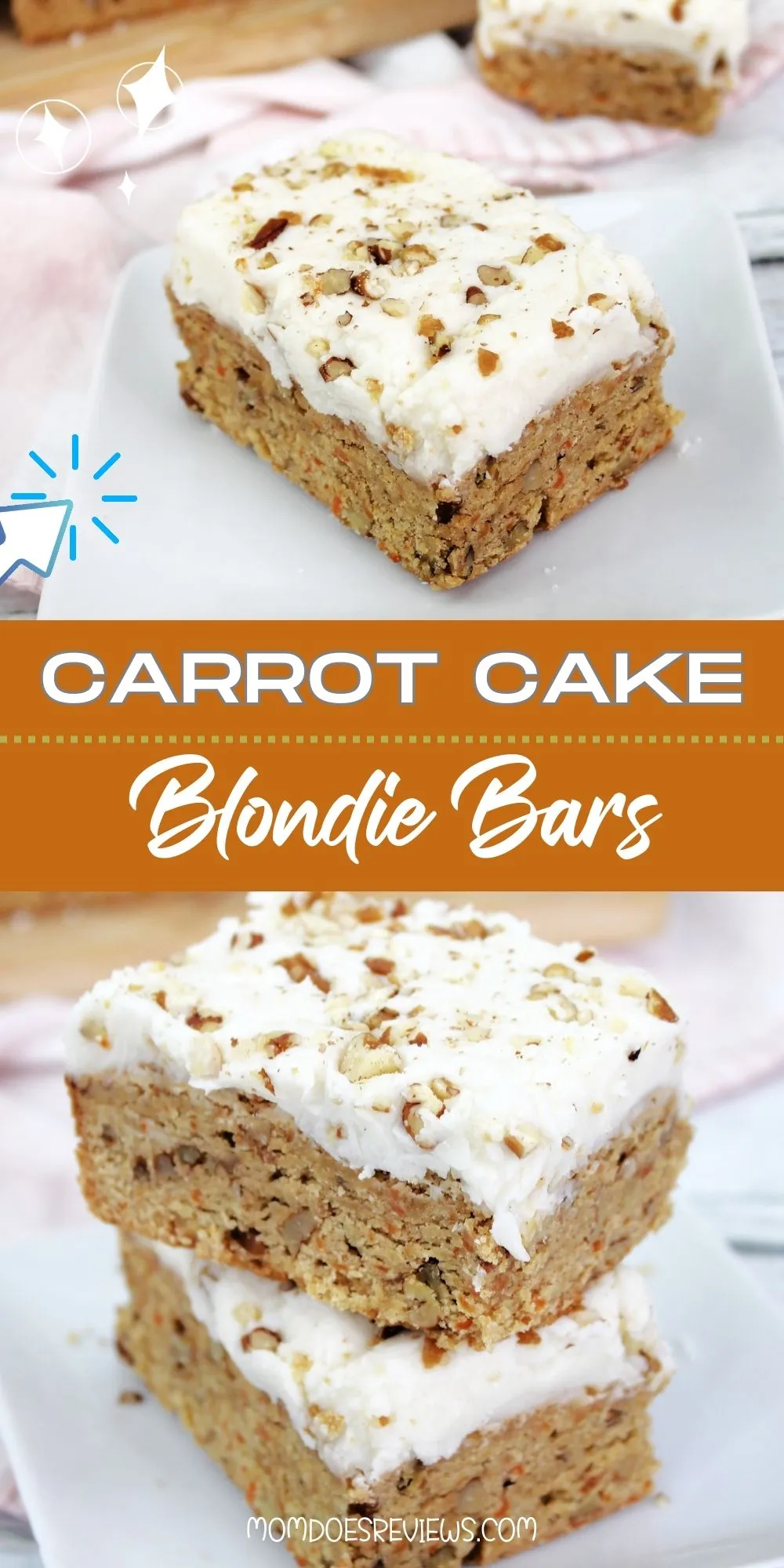 Carrot Cake Blondie Bars
