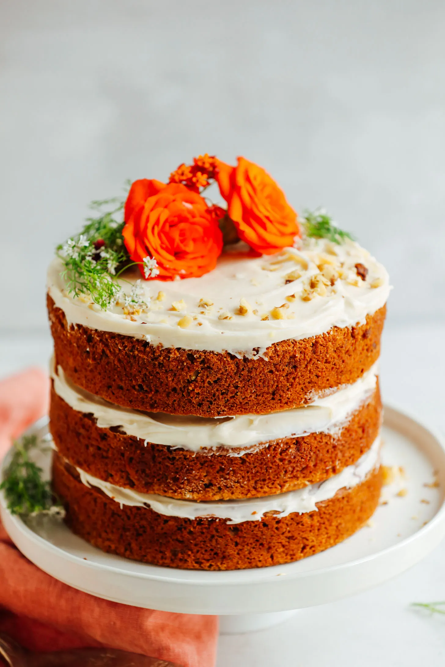 Carrot Cake with Cream Cheese Frosting (Gluten Free, Vegan)