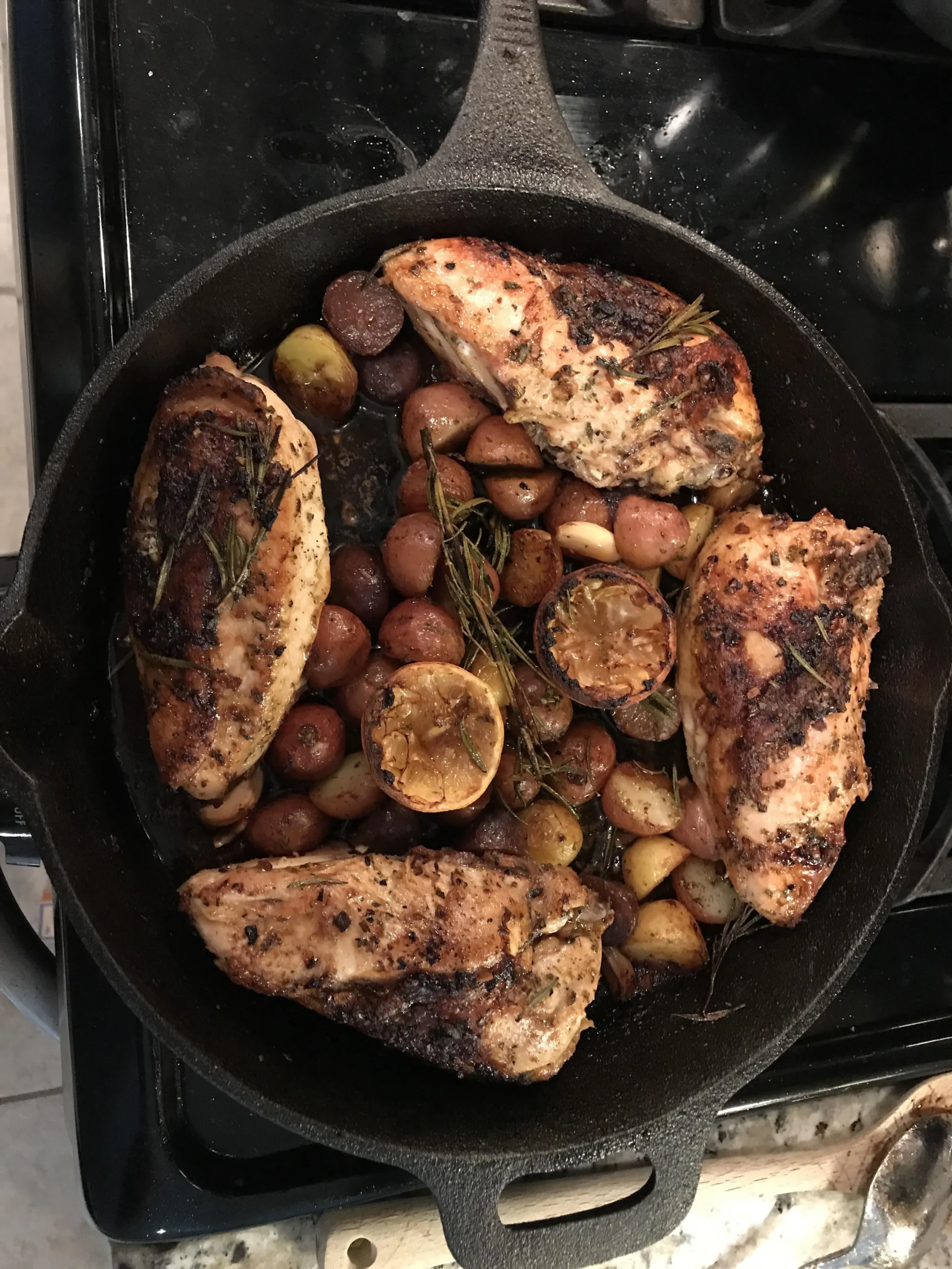 Cast Iron Lemon Rosemary Chicken