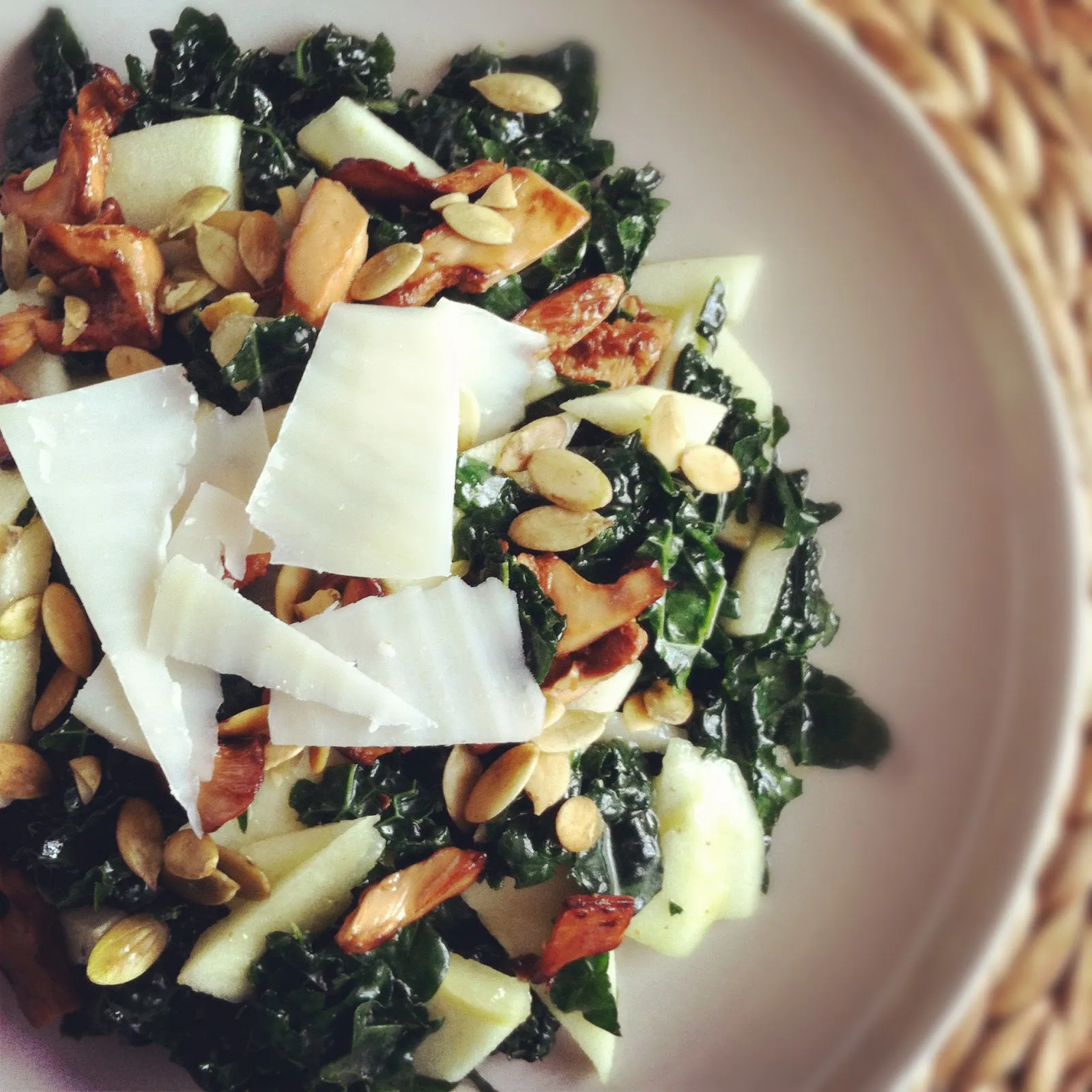Chanterelle Mushroom and Kale Salad with Lime Tahini Sauce