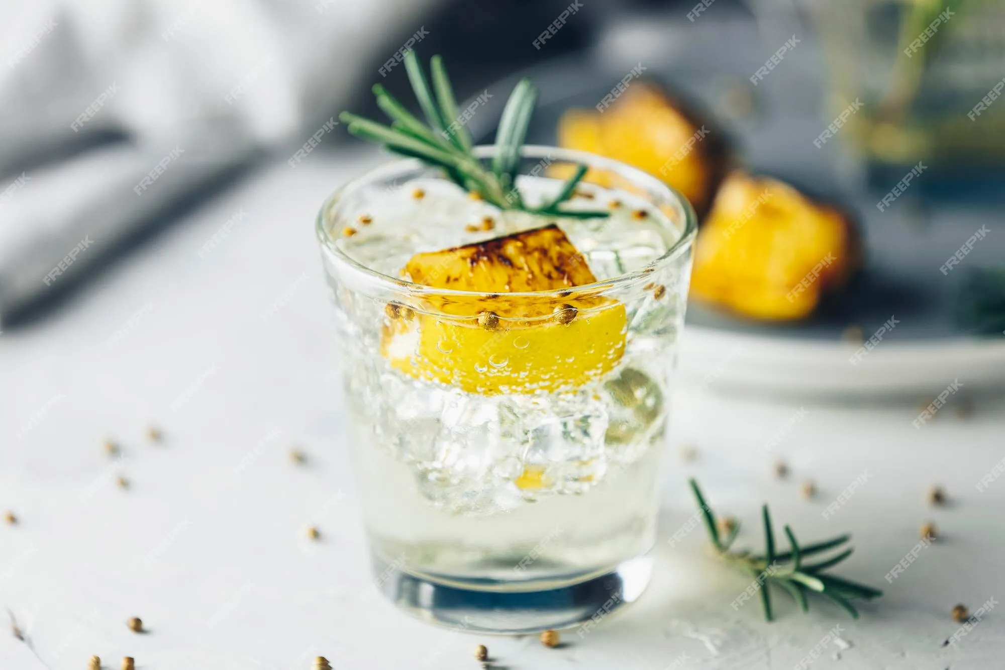 Charred Lemon Rosemary Coriander Gin Tonic