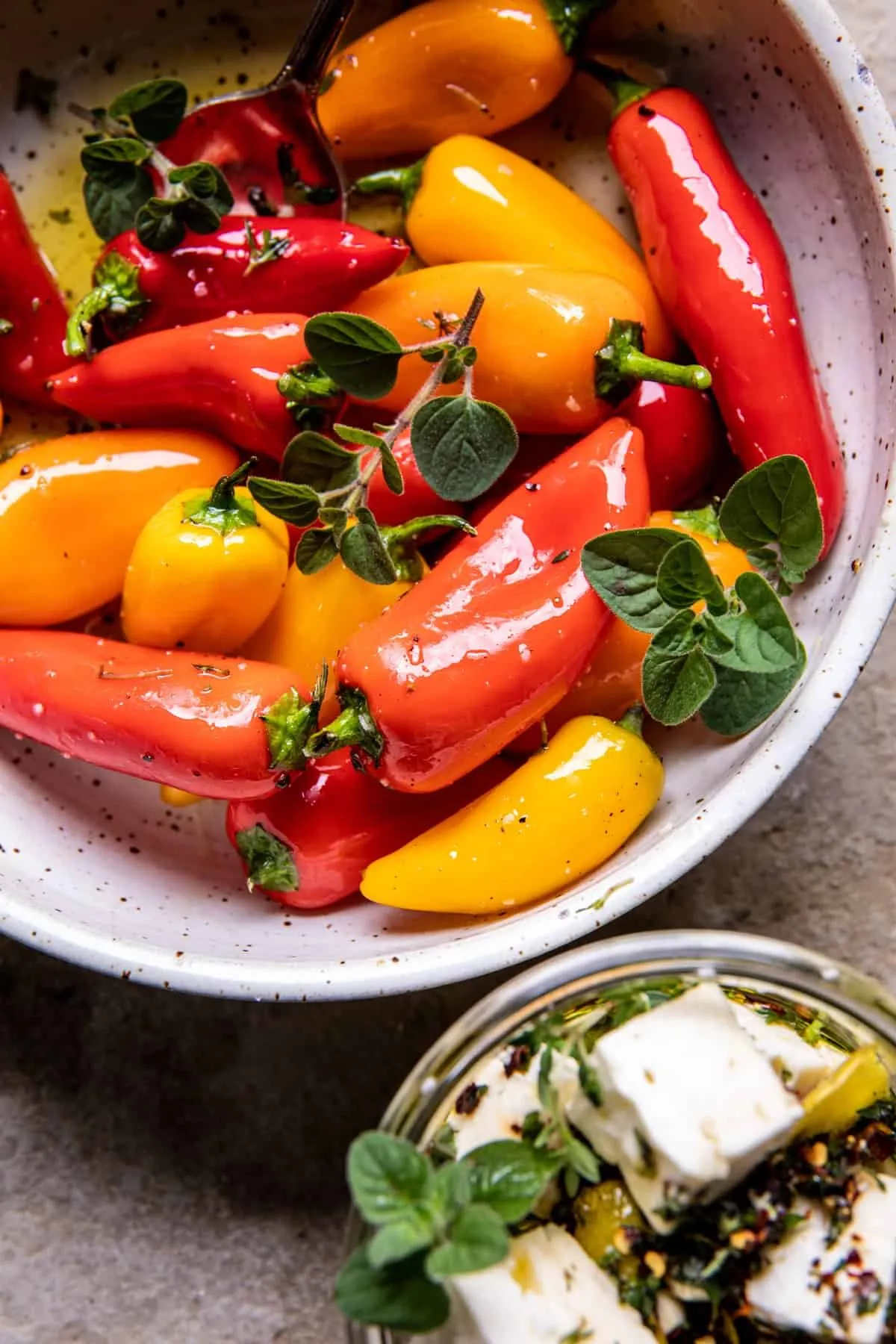 Charred Peppers with Peaches