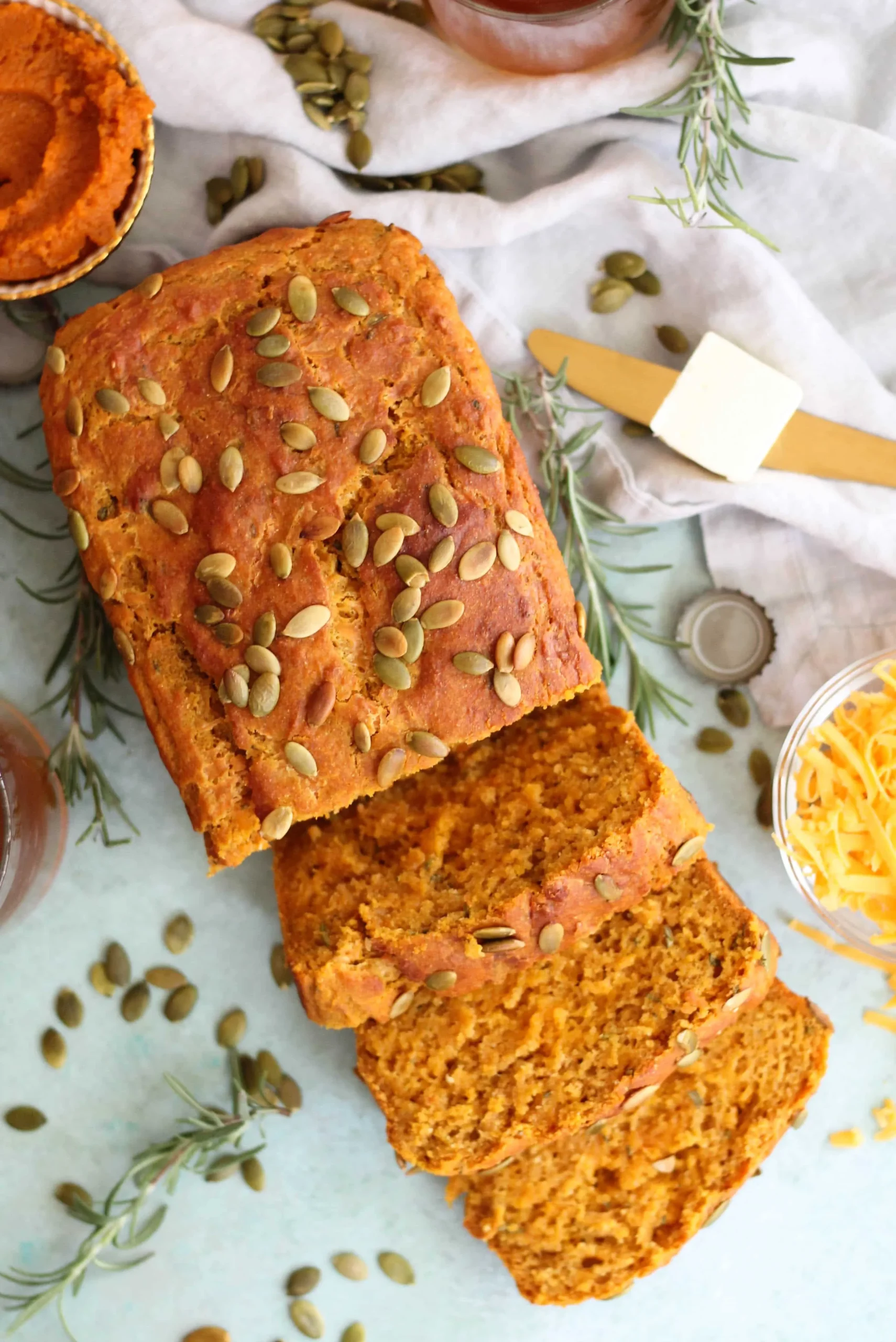Cheddar Rosemary Beer Bread