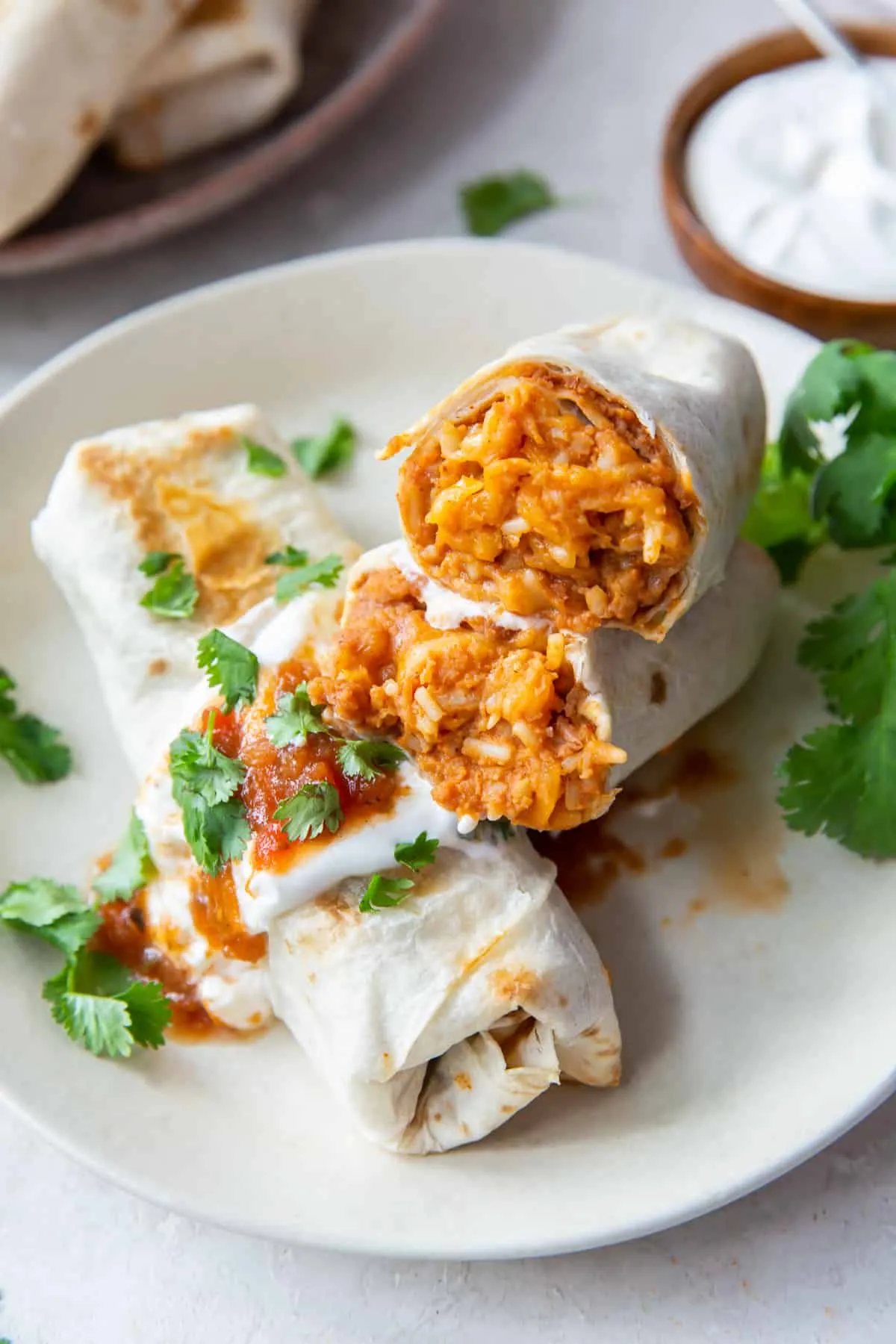 Cheesy Bean and Rice Burrito