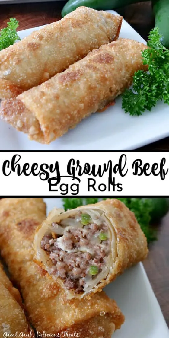 Cheesy Beef Egg Rolls