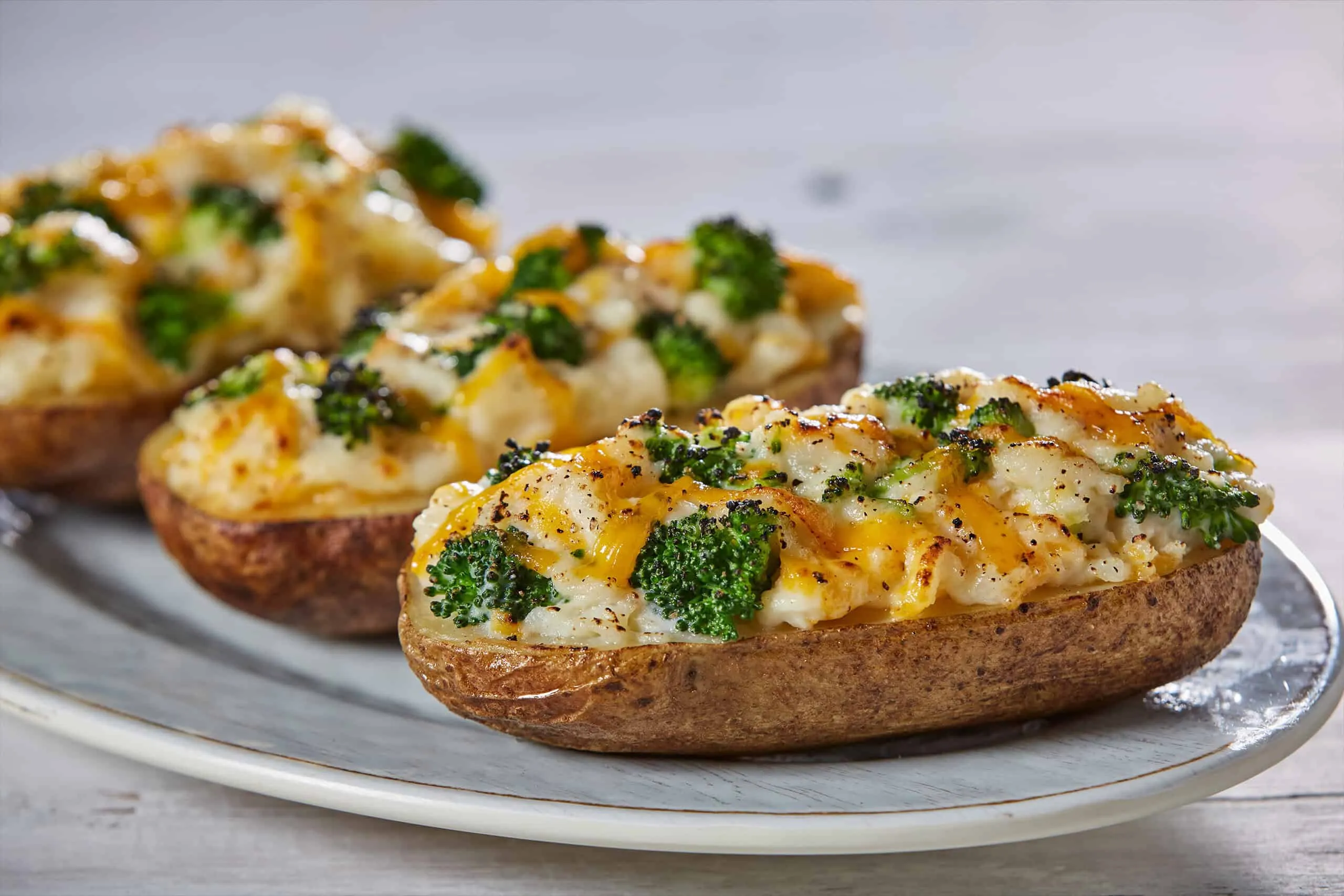 Cheesy Broccoli Ranch Twice Baked Potatoes