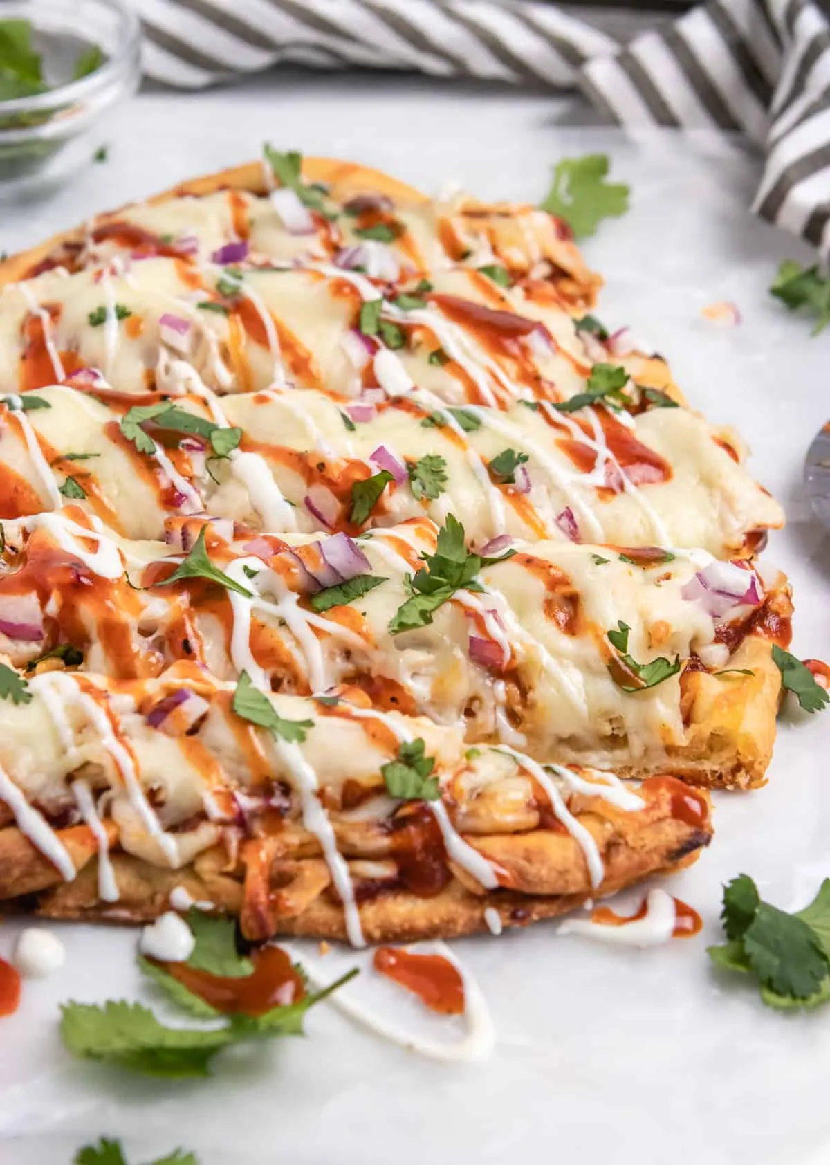 Cheesy Grilled Chicken Flatbread