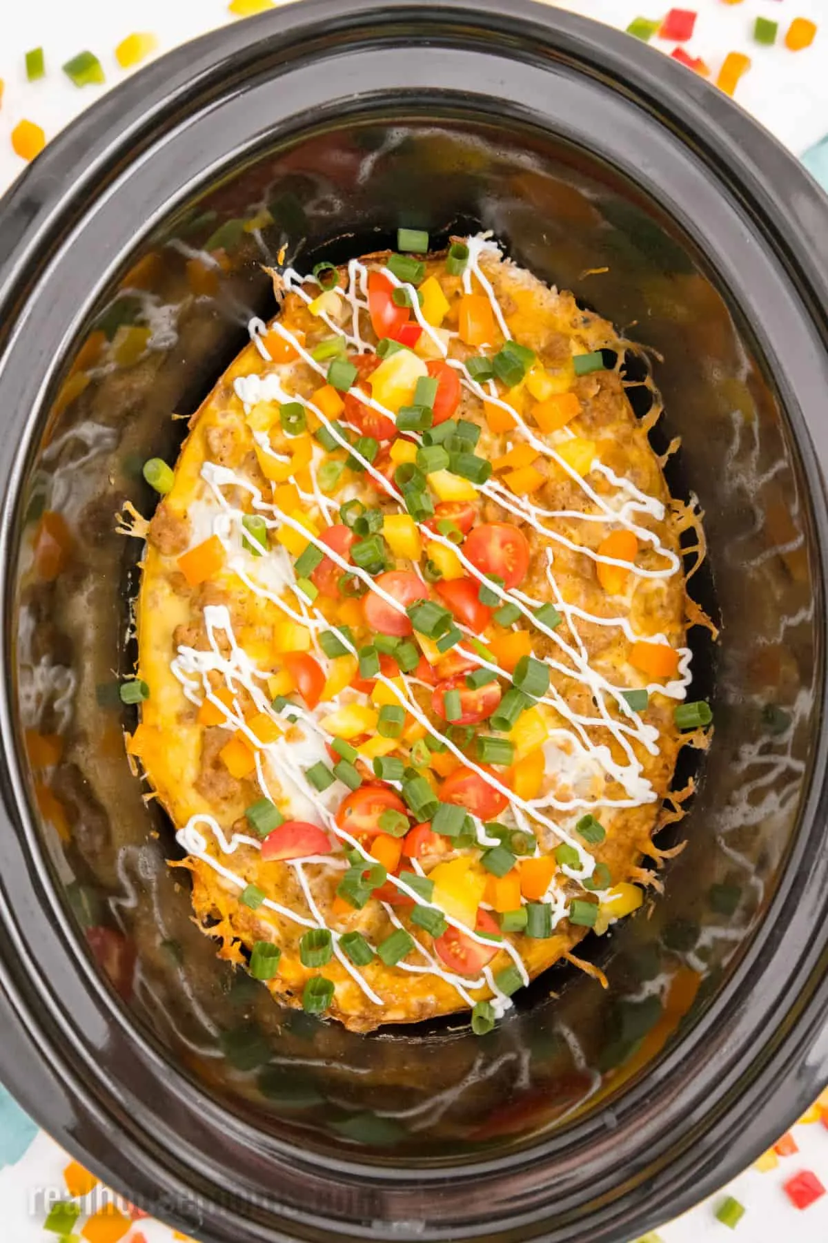 Cheesy Ham Crock Pot Breakfast Casserole