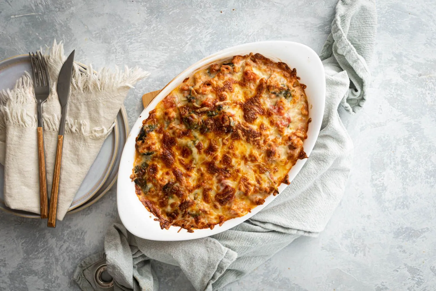 Cheesy Italian Turkey Cauliflower Rice Casserole