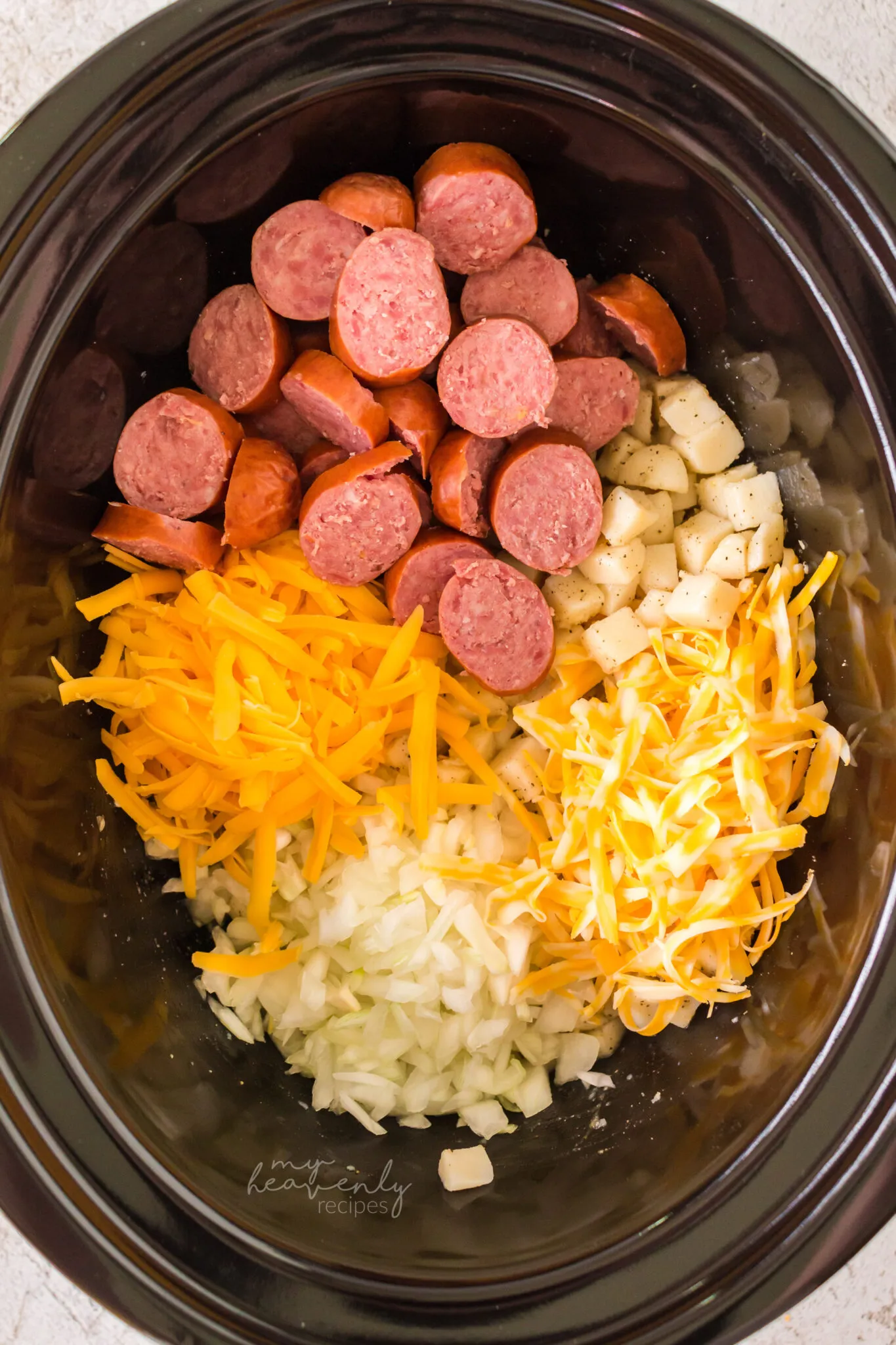 Cheesy Potatoes and Kielbasa