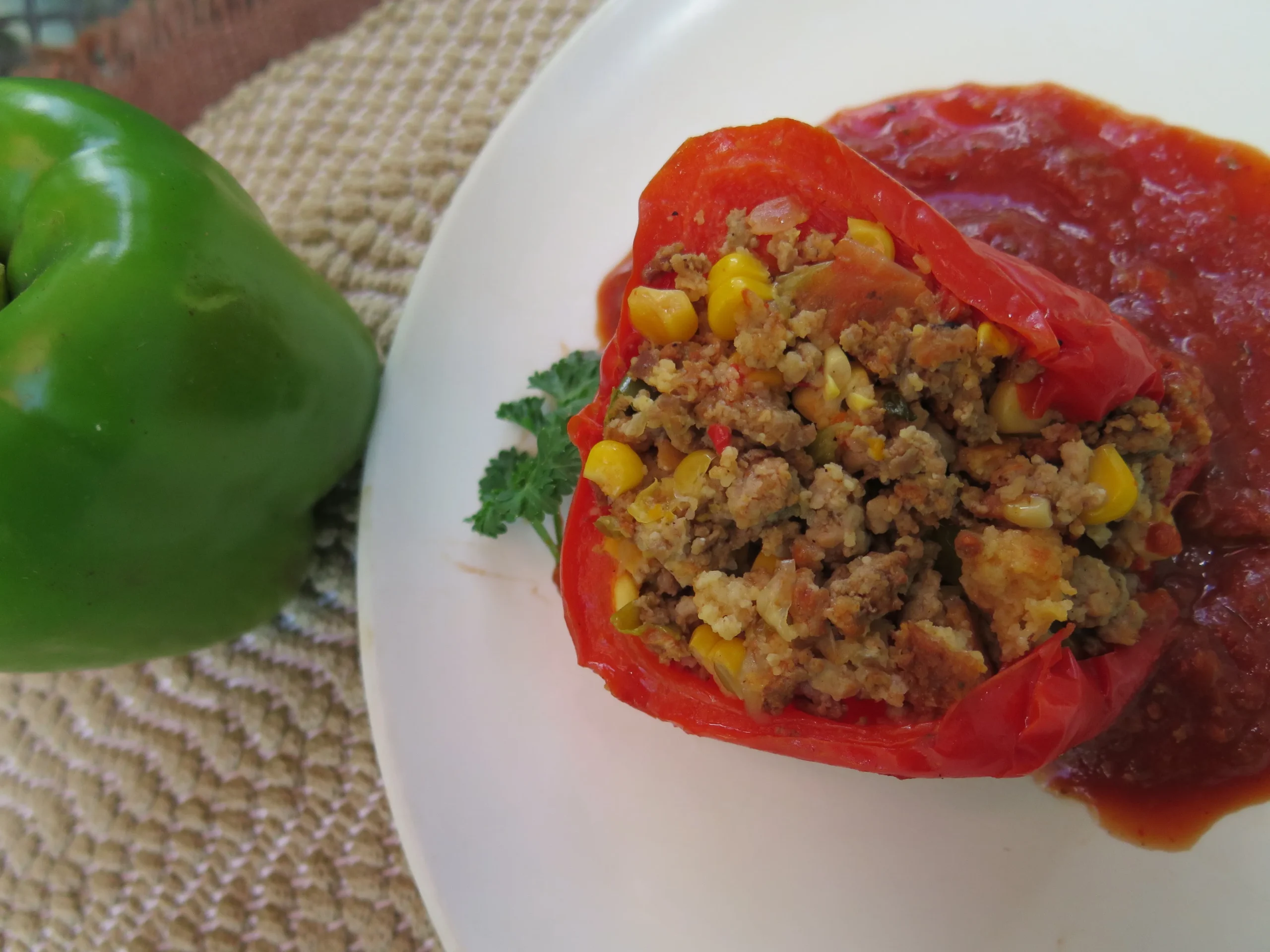 Chef John Folse's Eggplant Stuffed Bell Peppers