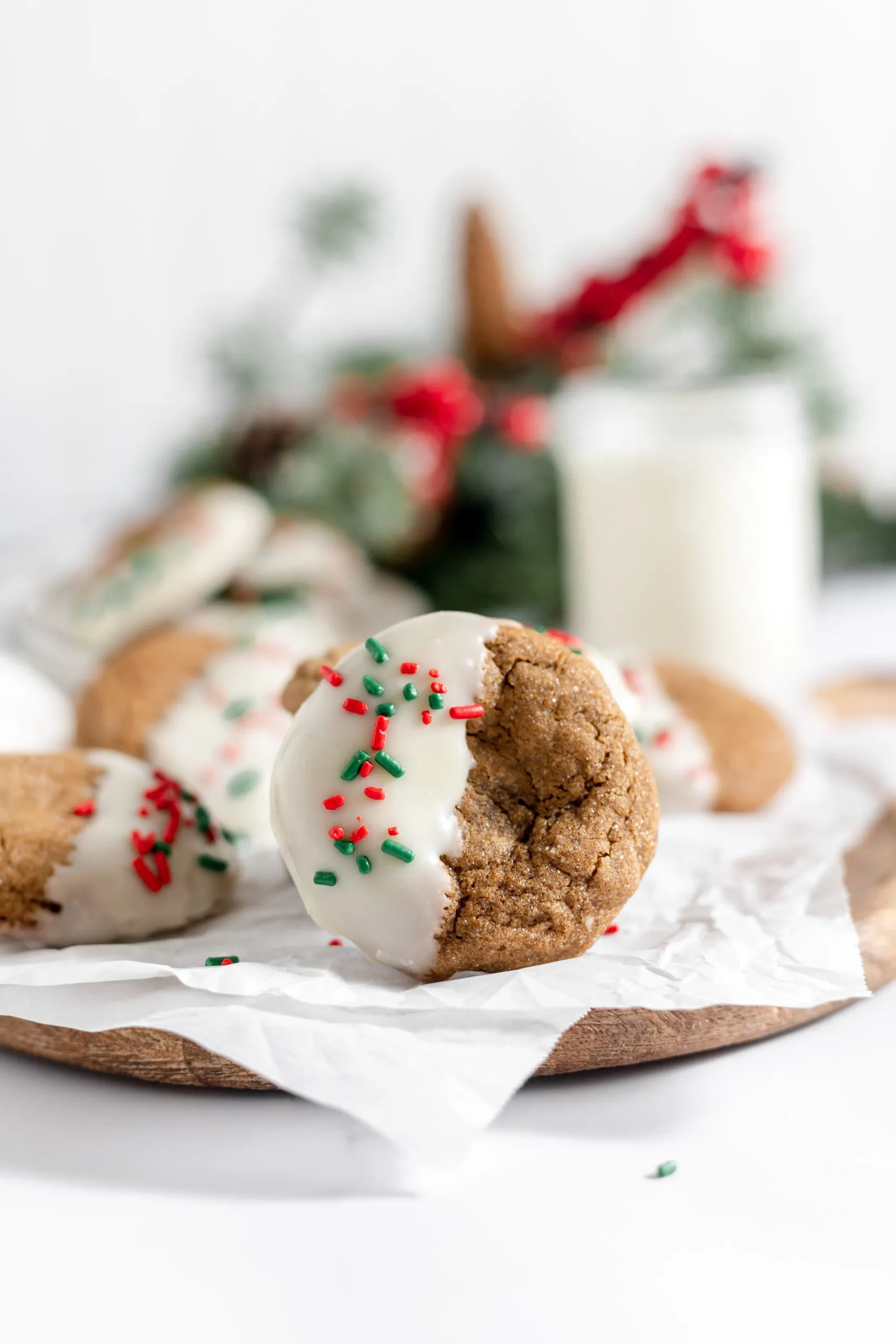 Chewy Iced Gingerbread Cookies with White Chocolate Fudge Frosting